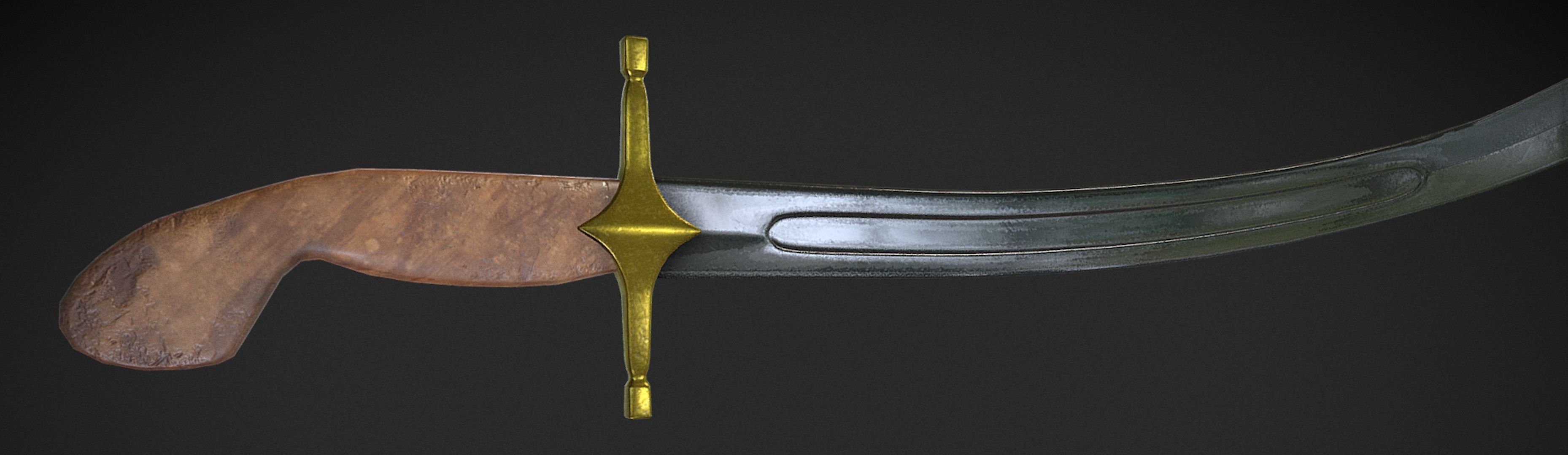 Ukrainian Cossack Saber Low-poly 3D model_5