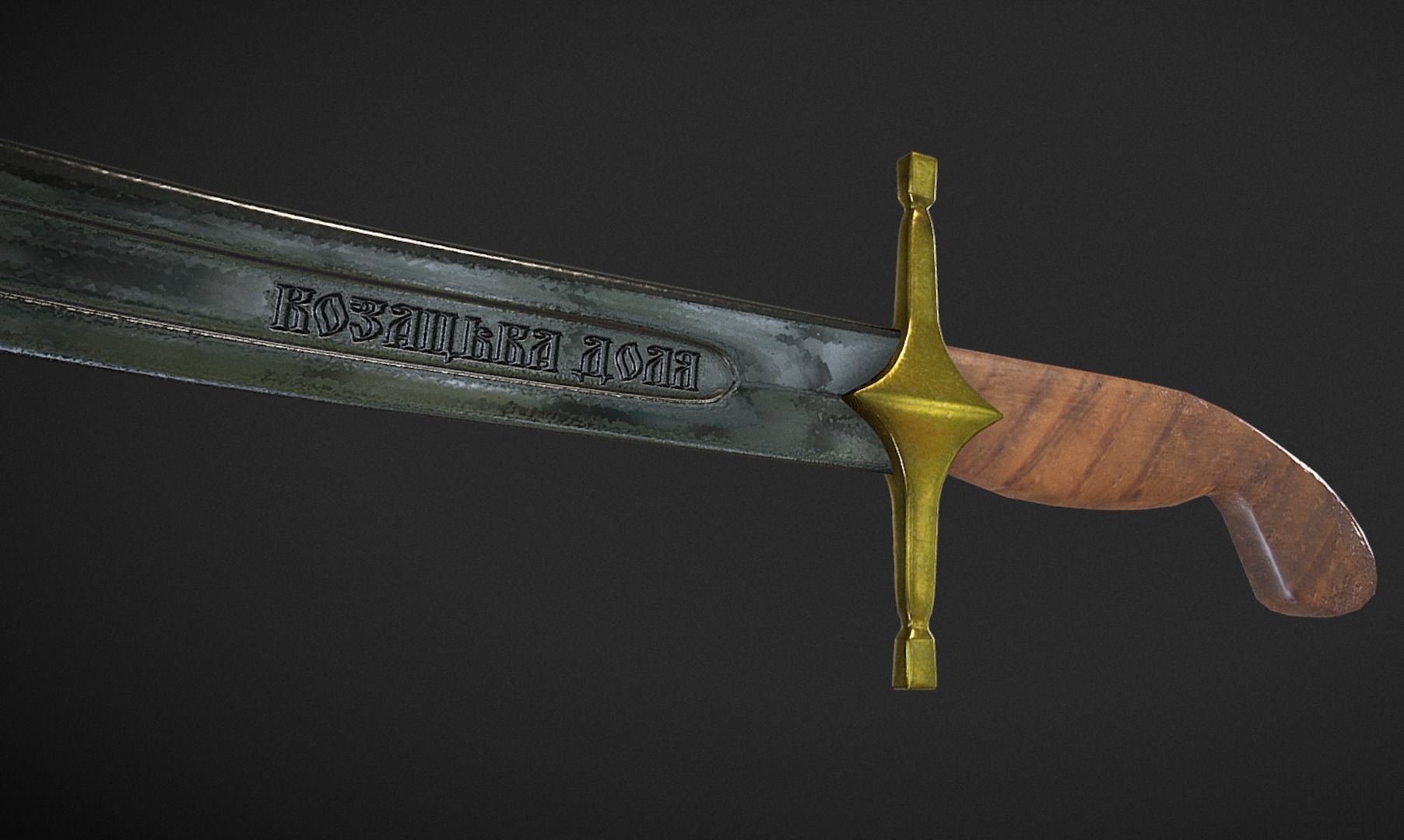 Ukrainian Cossack Saber Low-poly 3D model_4
