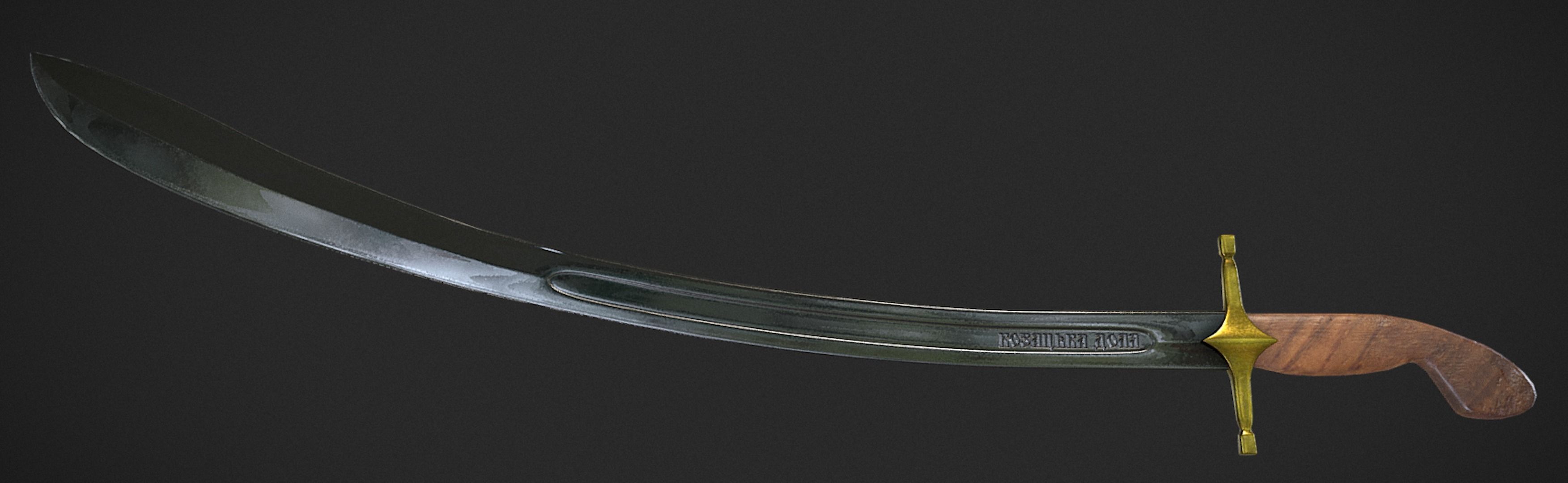 Ukrainian Cossack Saber Low-poly 3D model_2