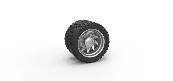 Rear semi wheel for pickup Version 7 Scale 1 to 25