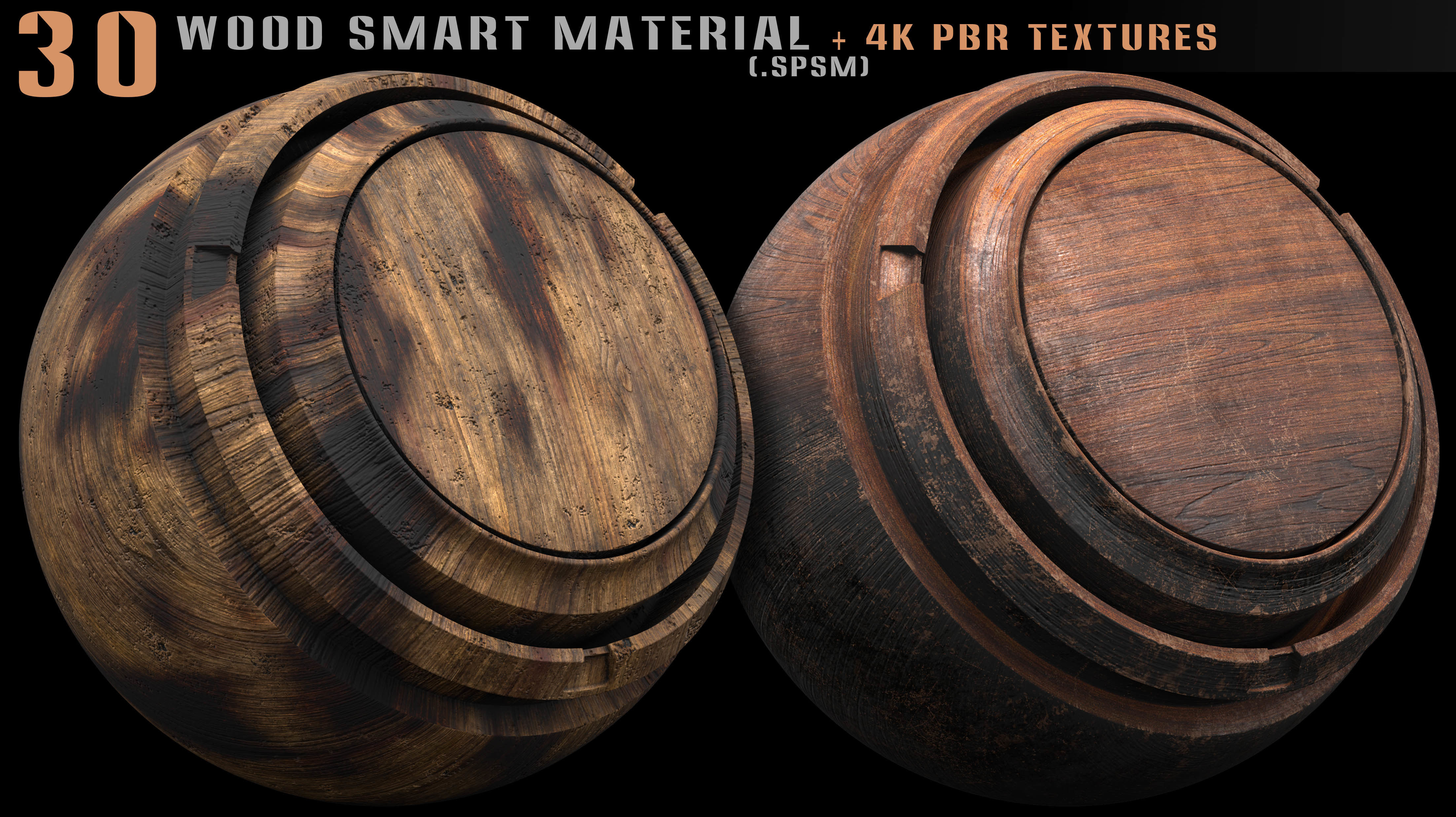 30 wood smart material and 4k PBR textures - Vol 10 Texture_5