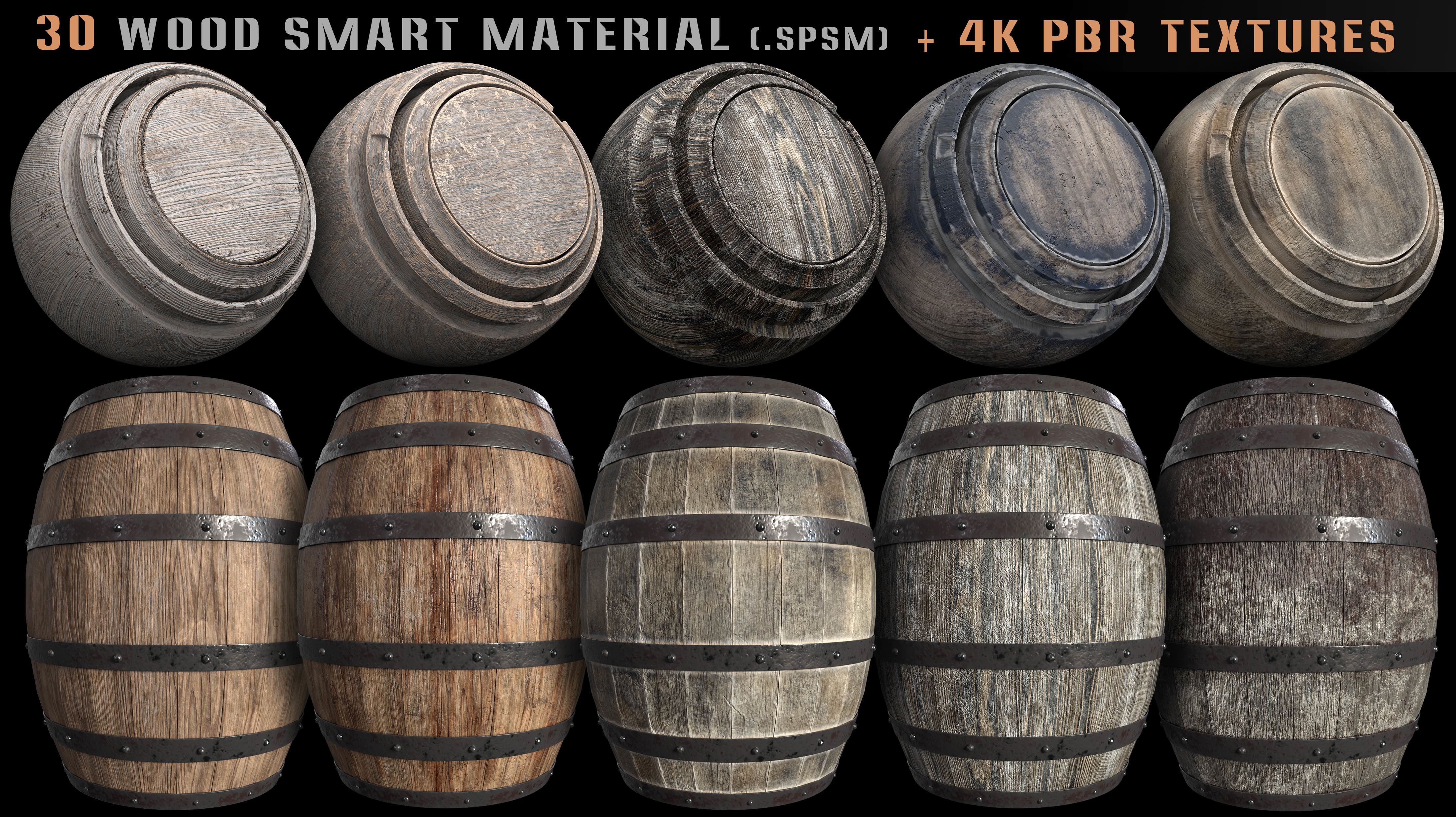 30 wood smart material and 4k PBR textures - Vol 10 Texture_1