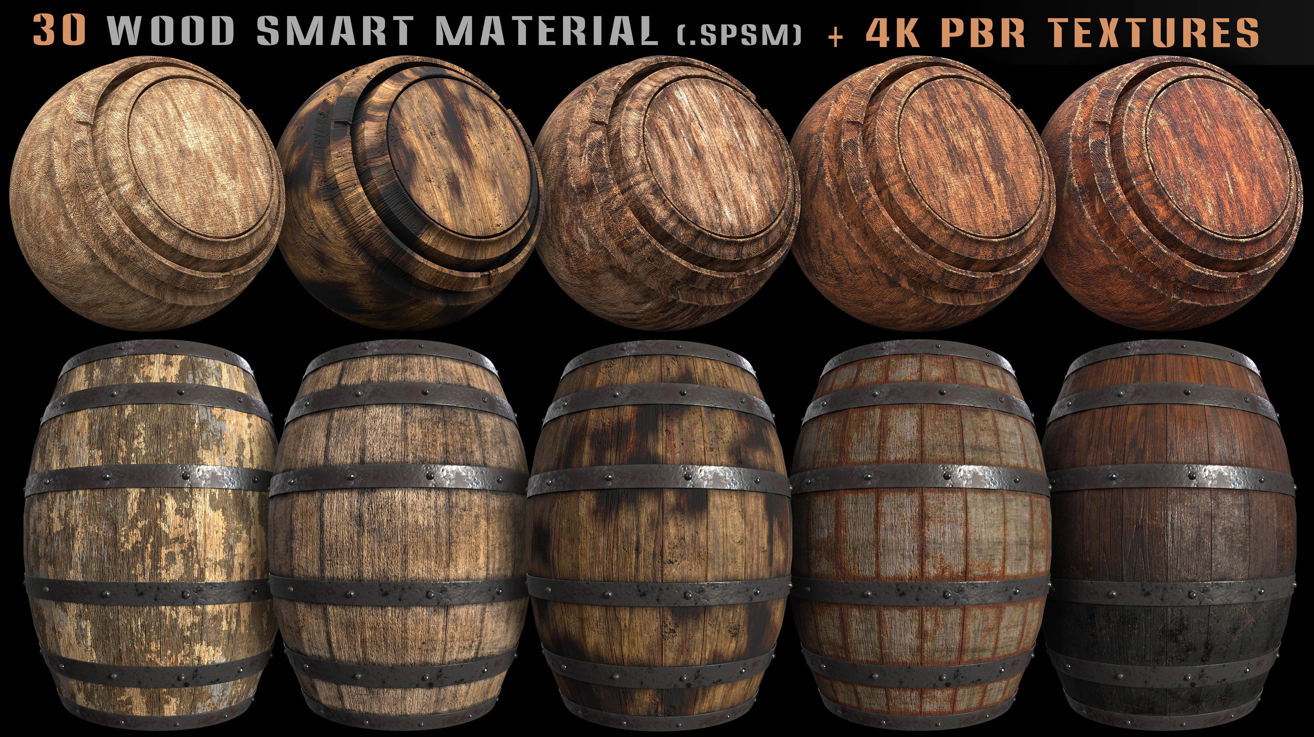 30 wood smart material and 4k PBR textures - Vol 10 Texture_2
