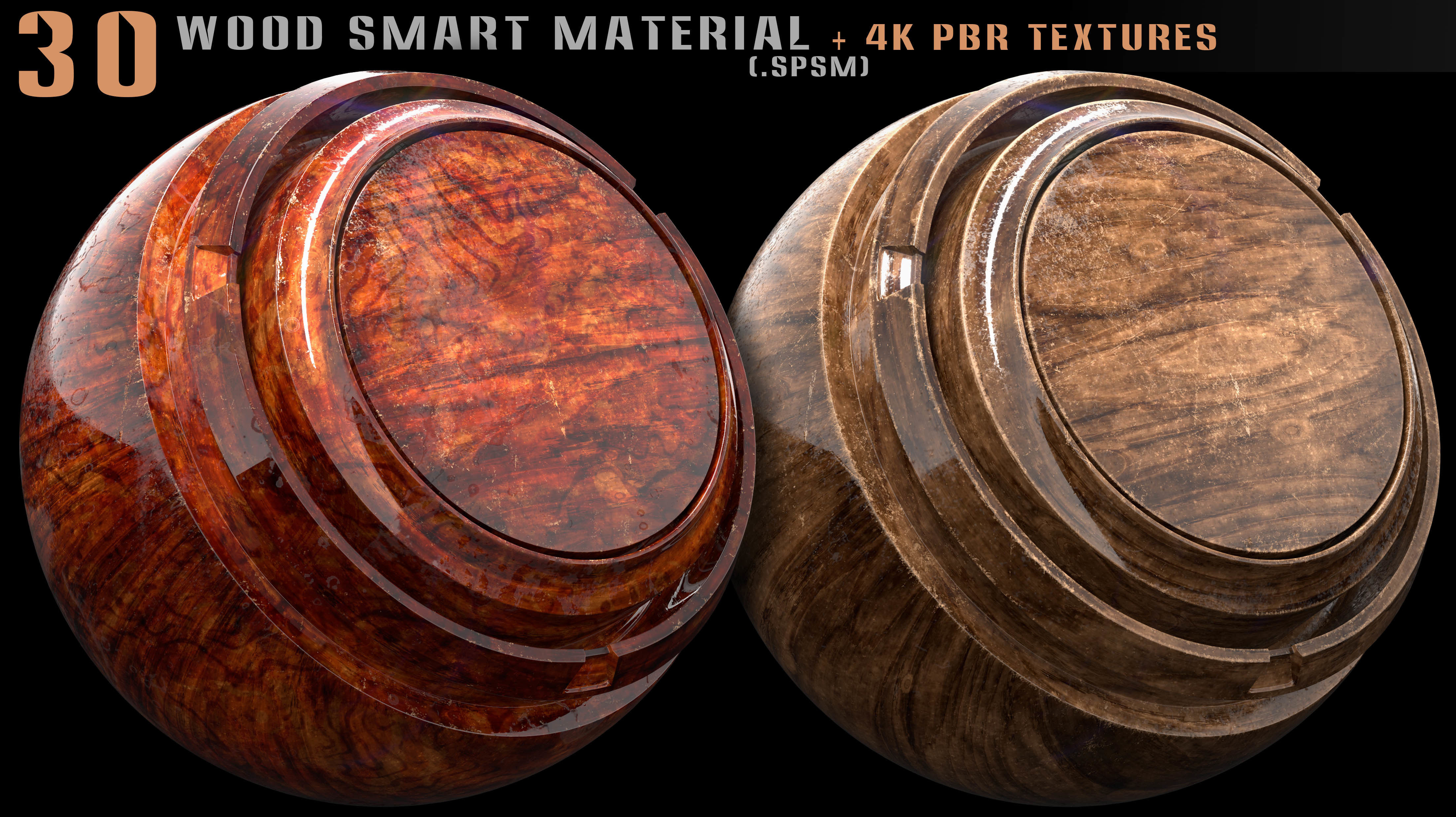 30 wood smart material and 4k PBR textures - Vol 10 Texture_6