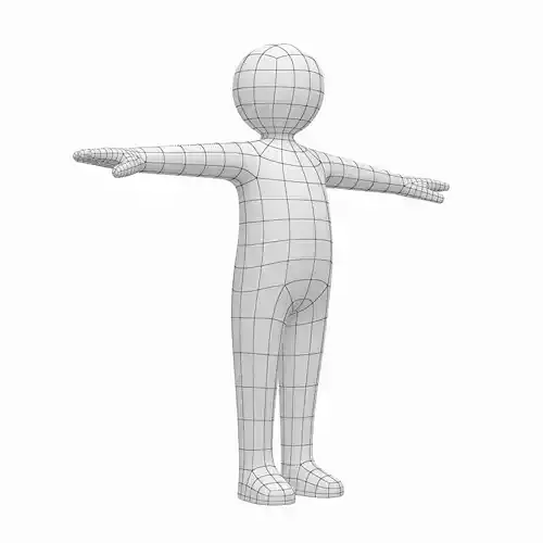 Baby Child Stickman in T-Pose 3D model