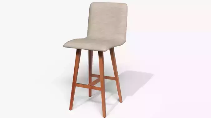 Bar Stool Denim Beige Low-poly 3D model