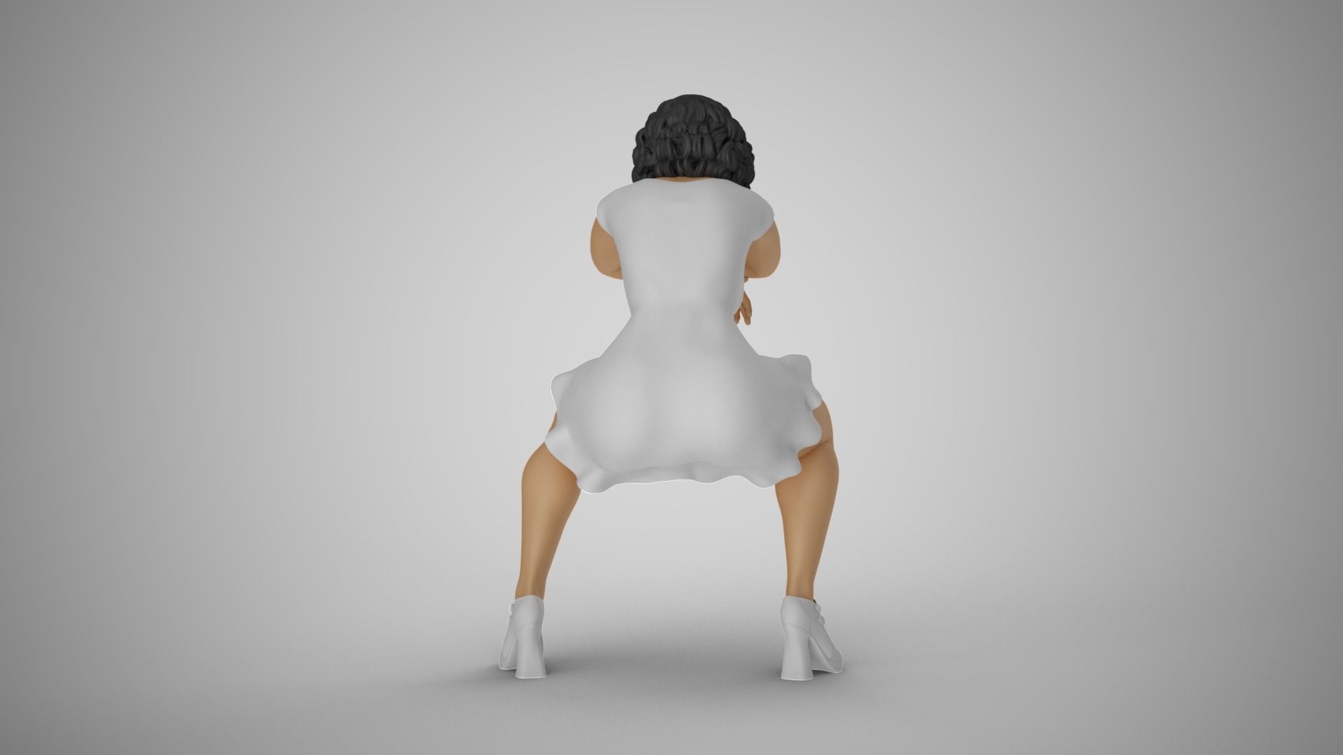 Woman Sitting with Arms Folded 3D print model_6