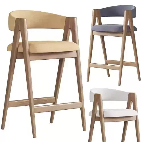Bar stool PYCH beech 3D model