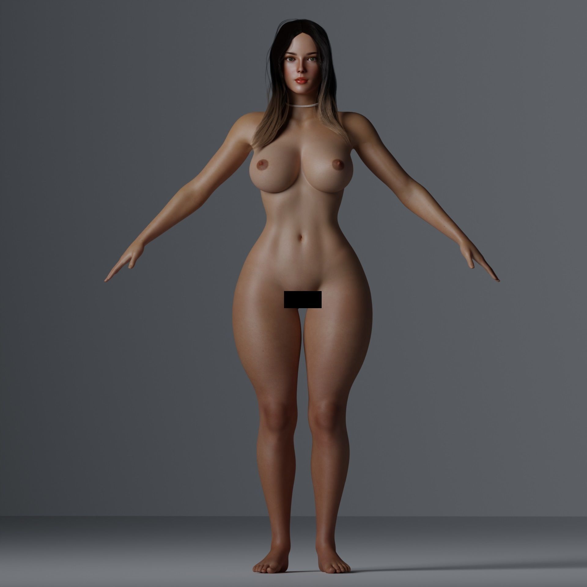 Beautiful Woman Realistic Detailed - Sera Low-poly 3D model_11