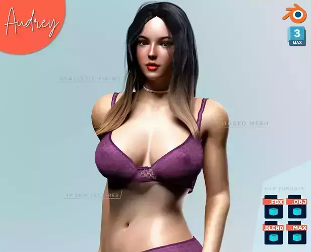 Beautiful Woman Realistic Detailed - Sera Low-poly 3D model