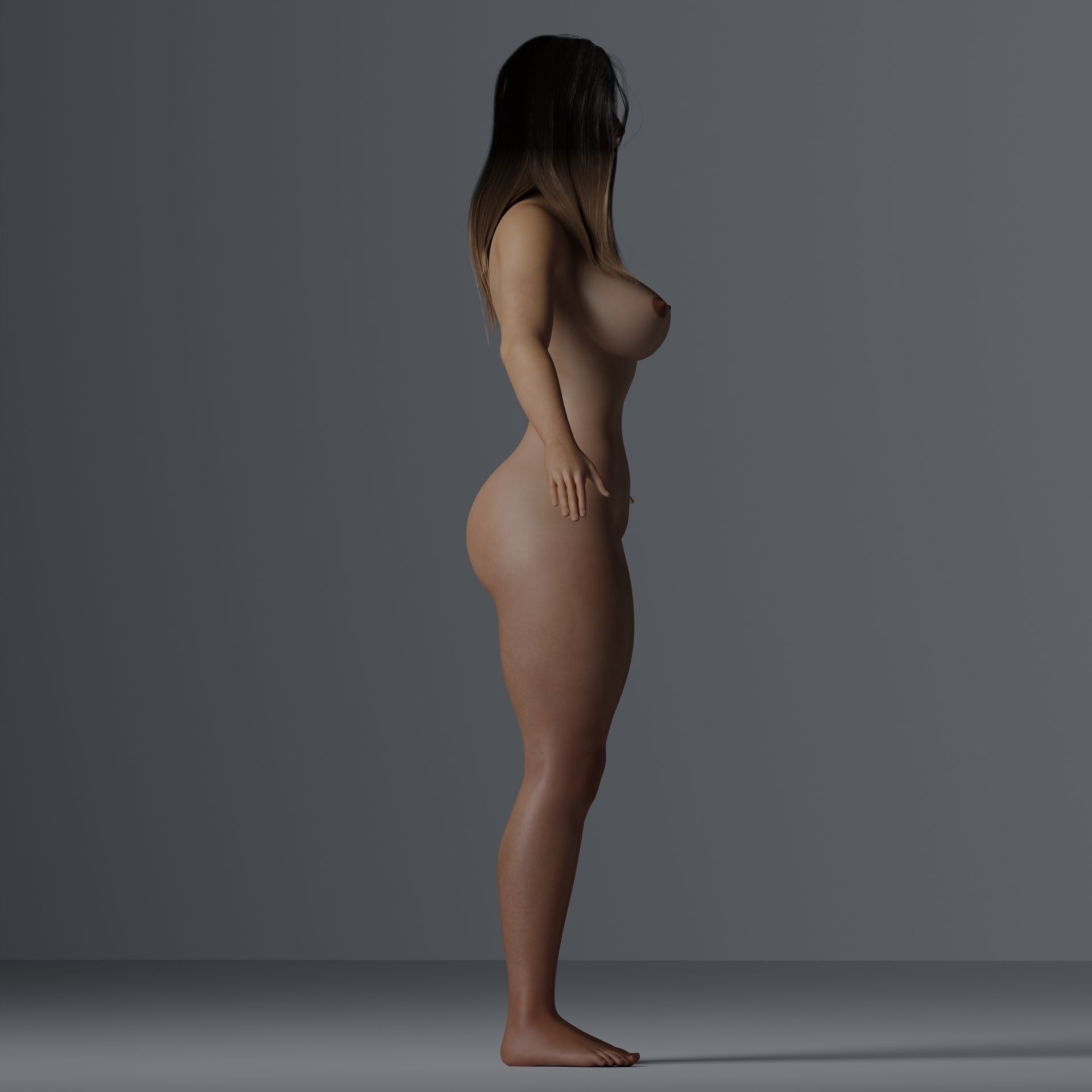 Beautiful Woman Realistic Detailed - Sera Low-poly 3D model_13