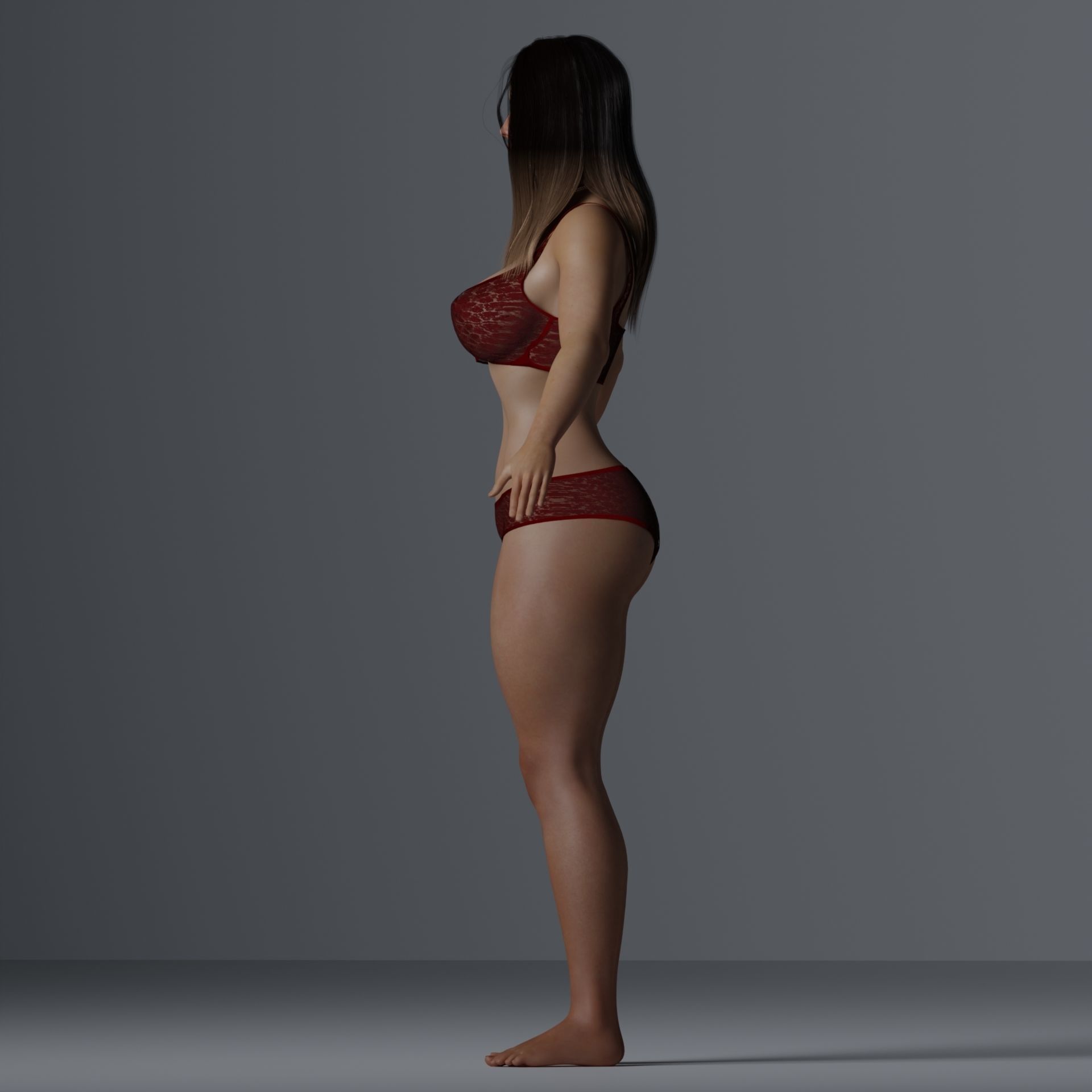 Beautiful Woman Realistic Detailed - Sera Low-poly 3D model_10