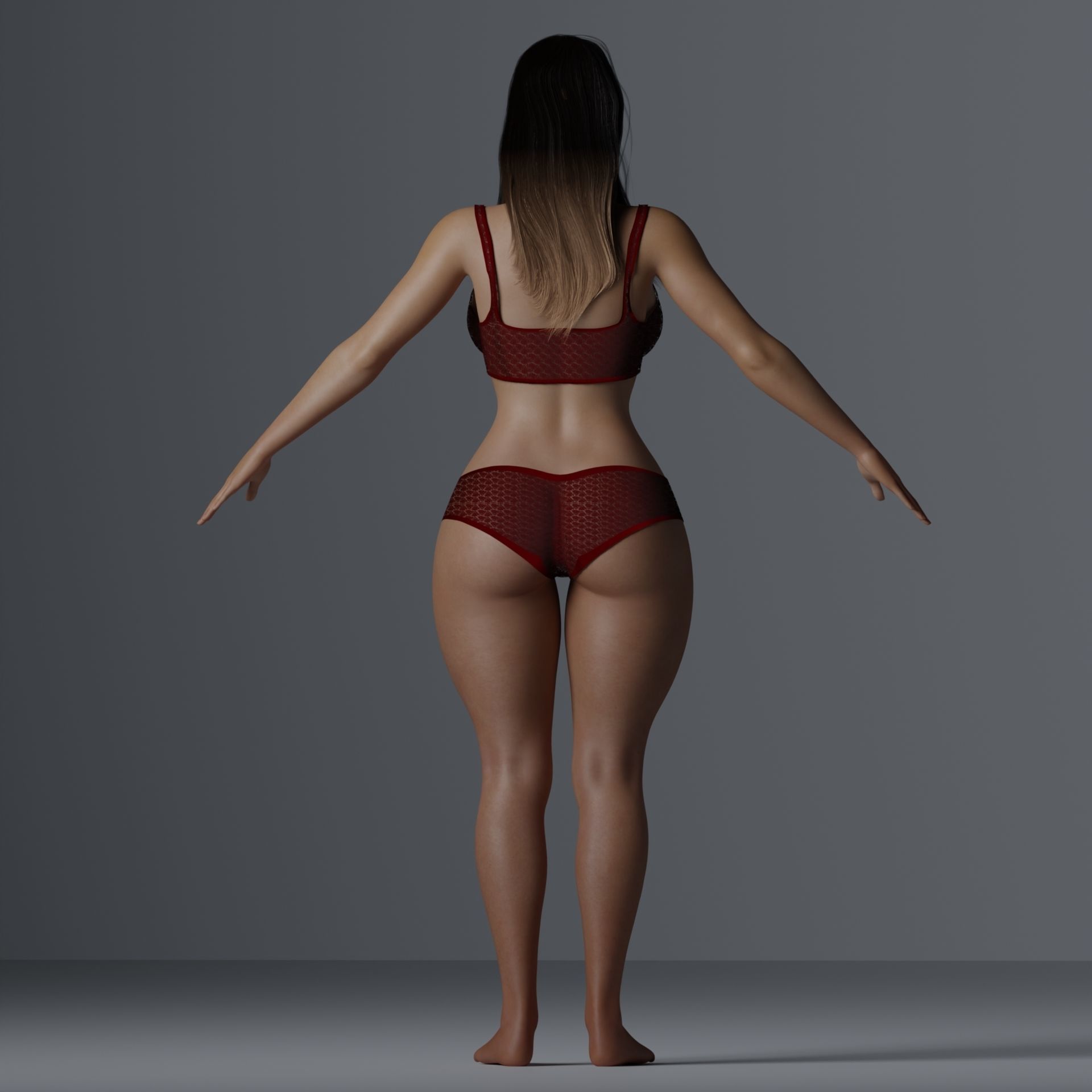 Beautiful Woman Realistic Detailed - Sera Low-poly 3D model_8