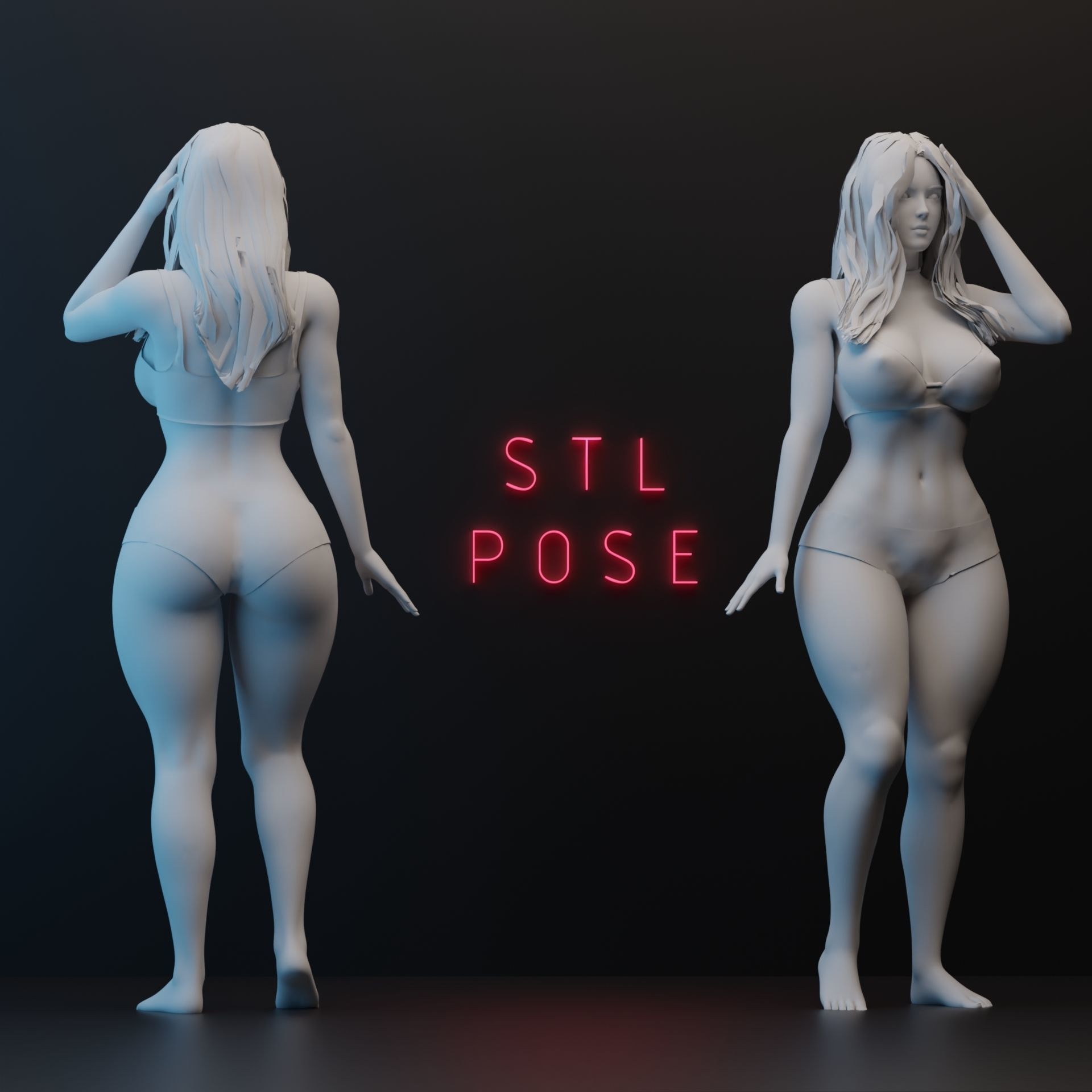 Beautiful Woman Realistic Detailed - Sera Low-poly 3D model_22