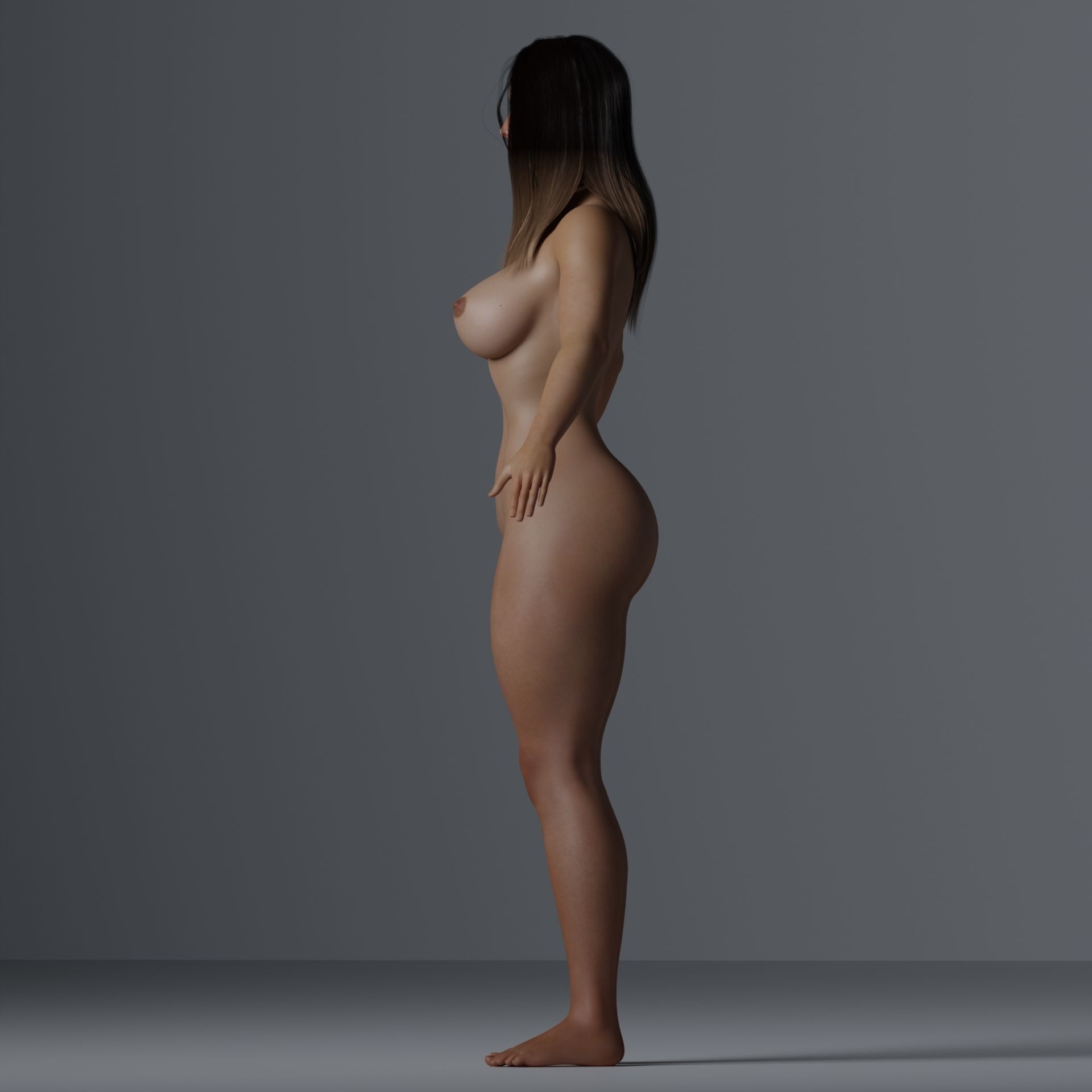 Beautiful Woman Realistic Detailed - Sera Low-poly 3D model_15
