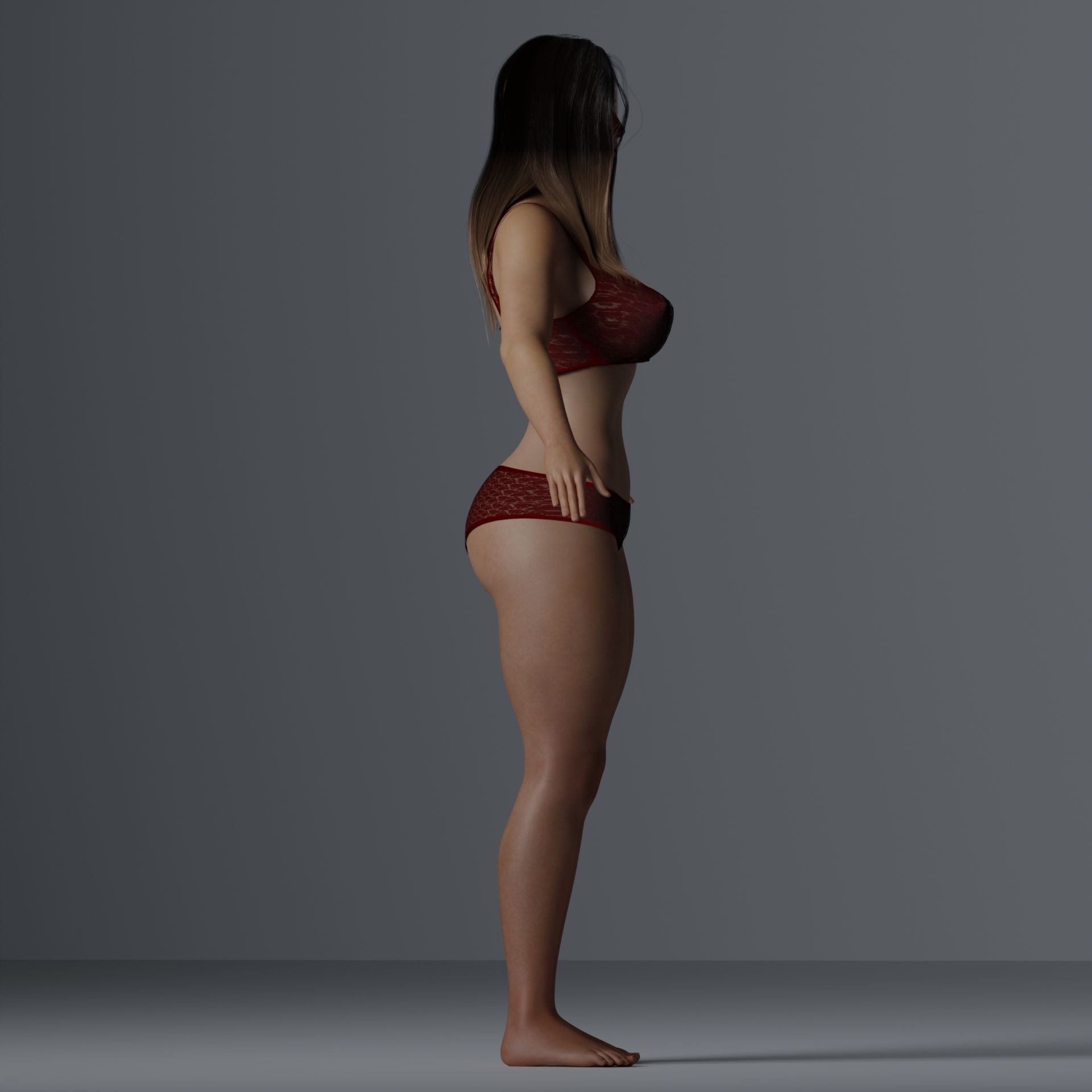Beautiful Woman Realistic Detailed - Sera Low-poly 3D model_7