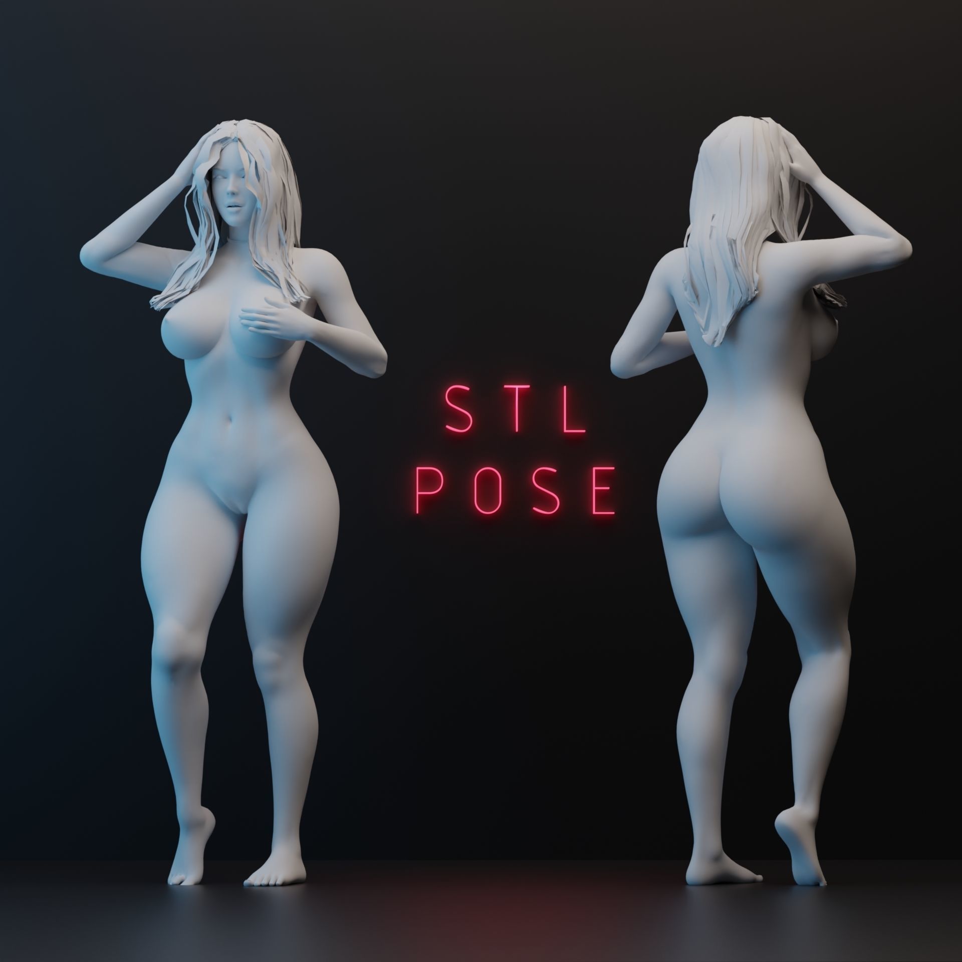 Beautiful Woman Realistic Detailed - Sera Low-poly 3D model_21