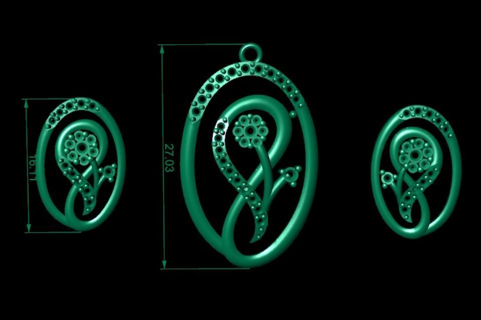 Women pendant 3D print model 3D print model_6