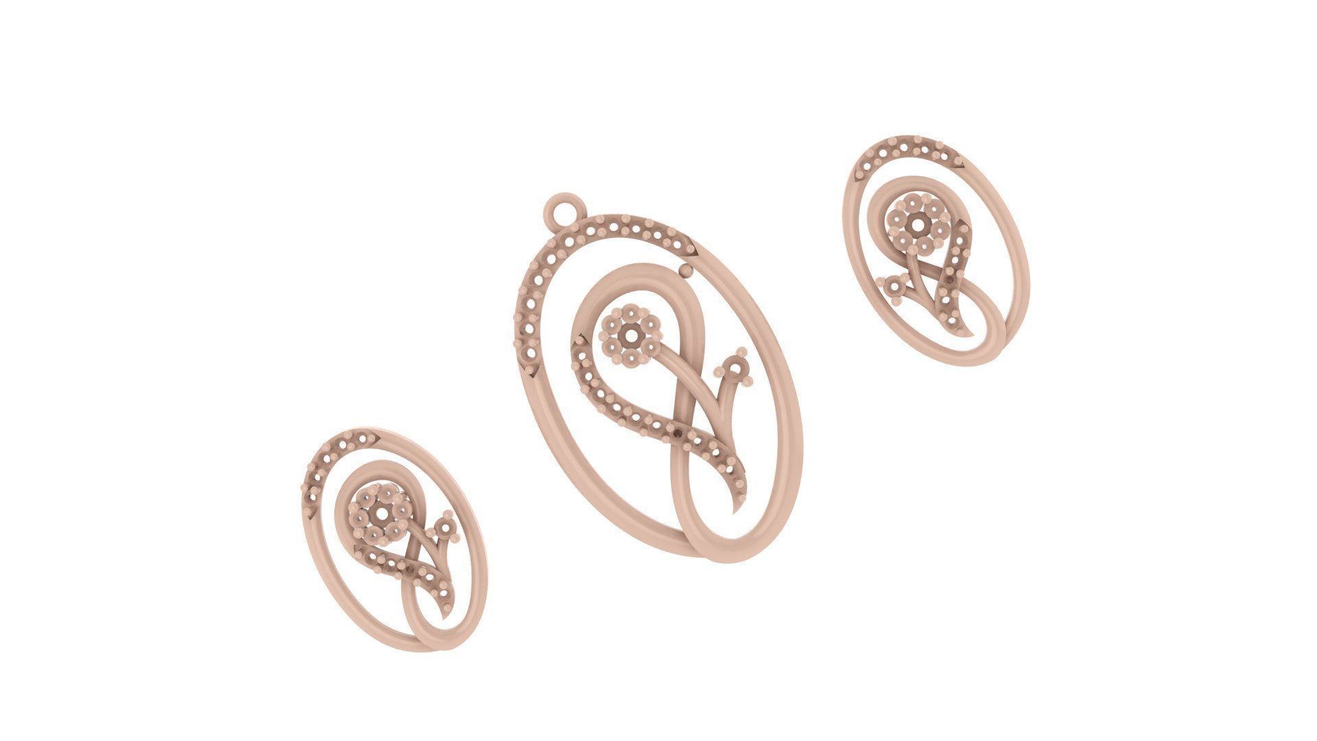 Women pendant 3D print model 3D print model_5