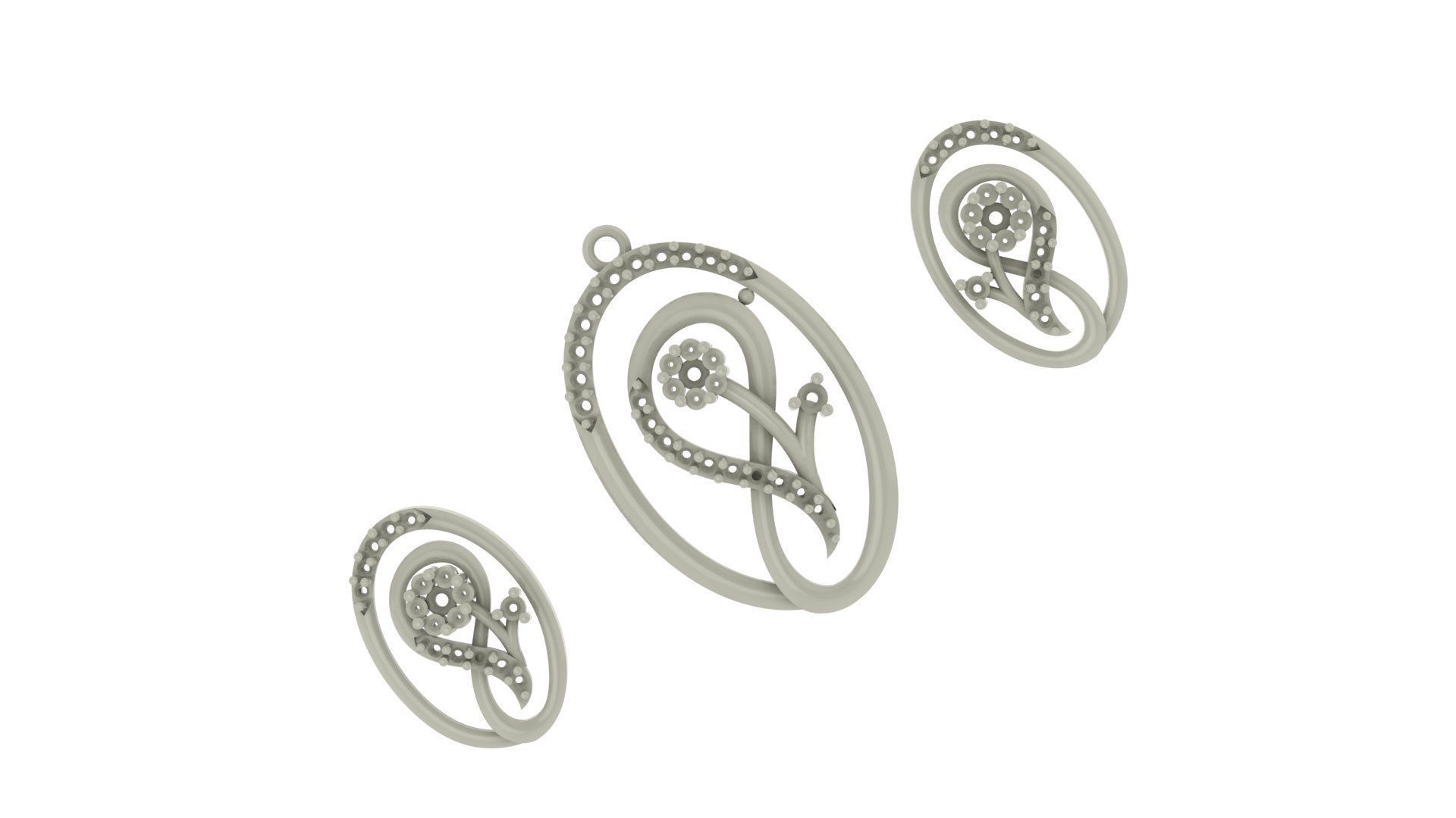 Women pendant 3D print model 3D print model_4