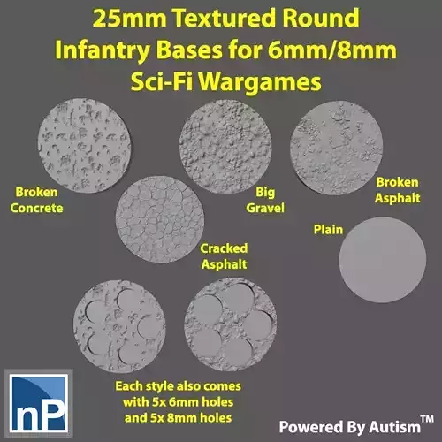 6mm-8mm Infantry Bases