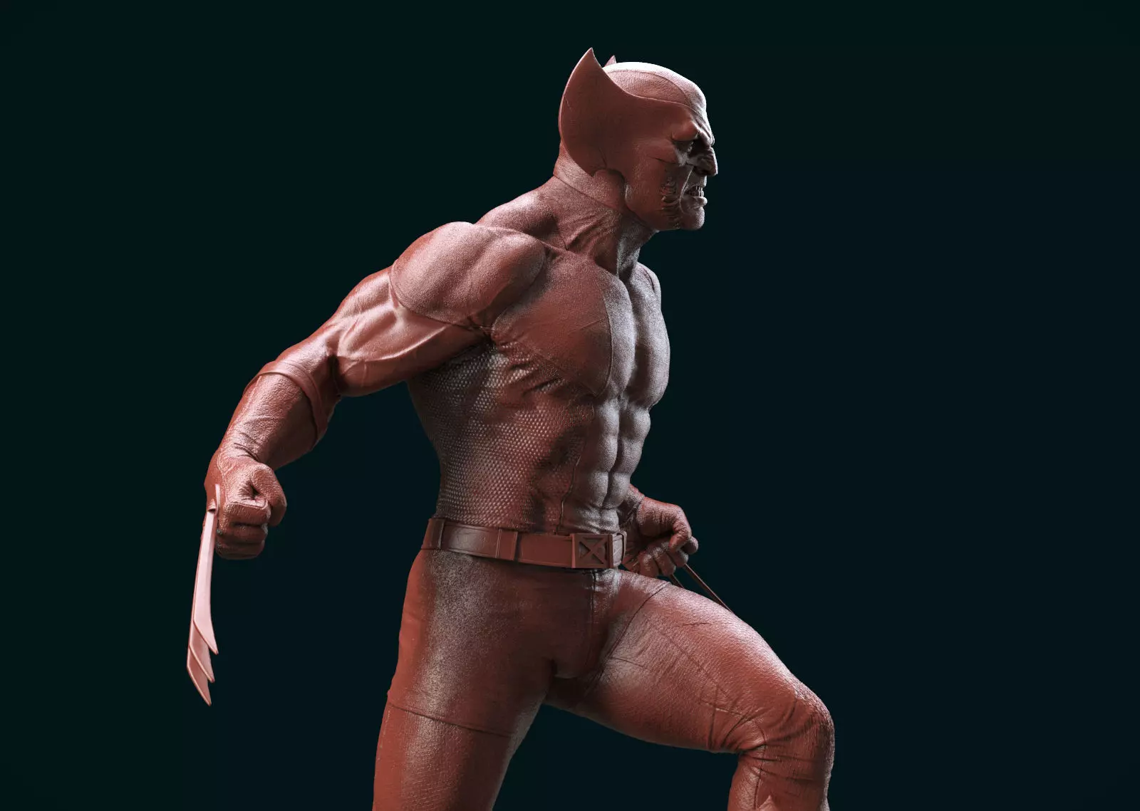 Wolverine Statue 3D print model