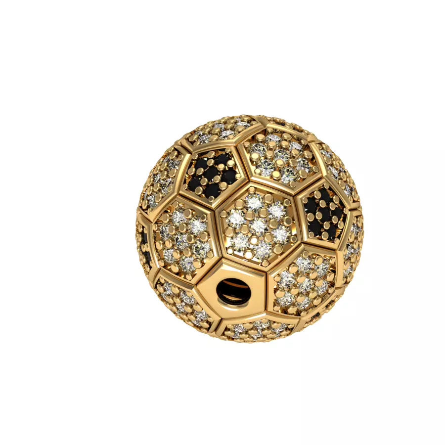 foot ball pendant small 3D print model_0