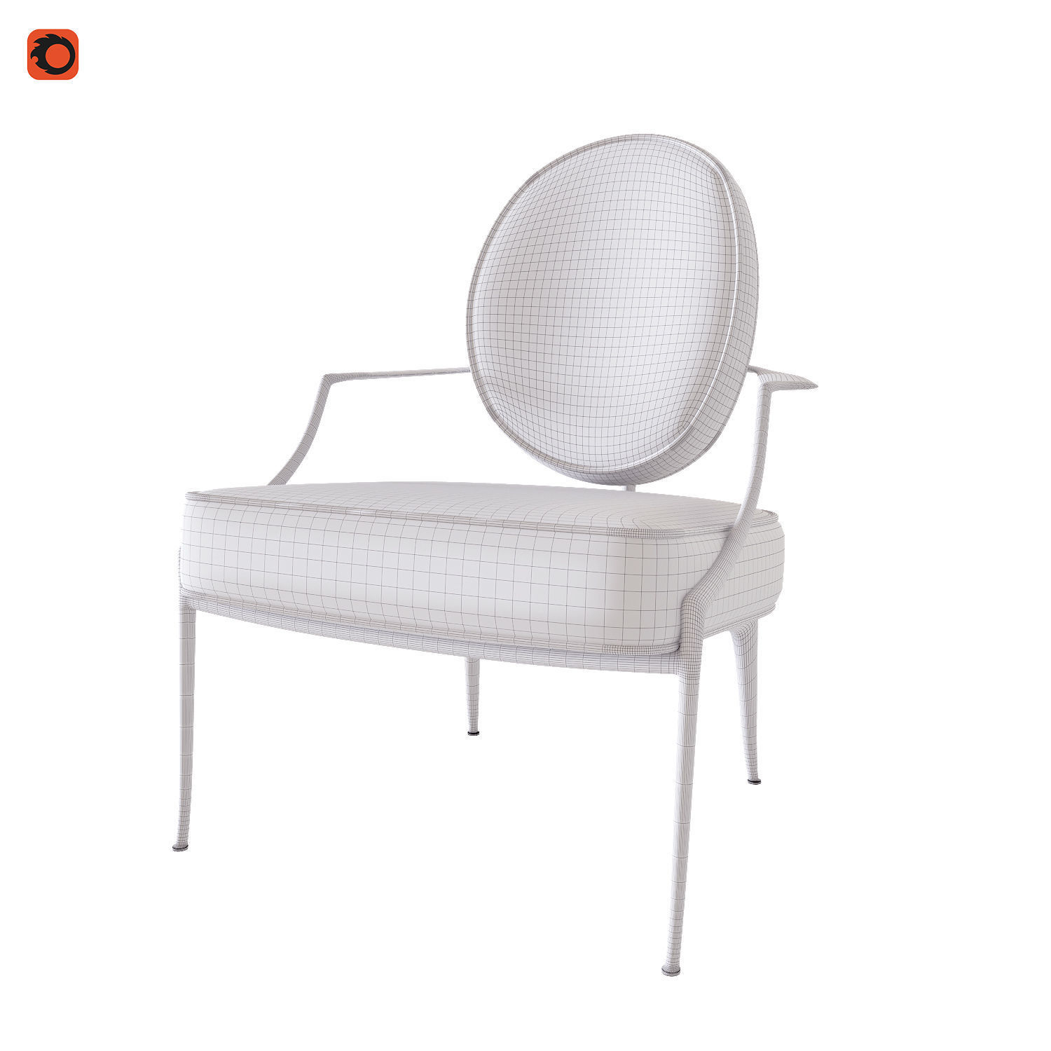 Monsieur Dior Armchair 3D model_3