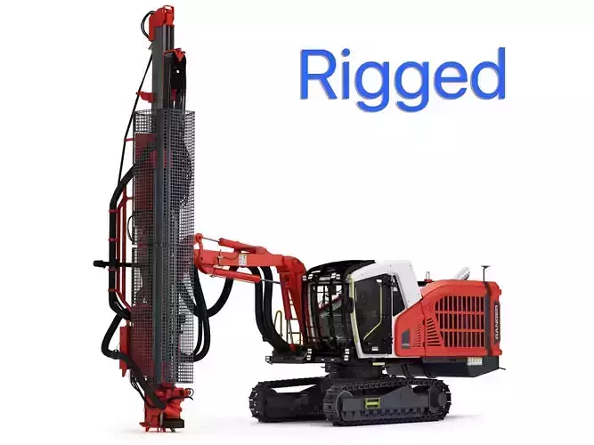 Rigged Surface top hammer drill rig Ranger DX800i 3D model