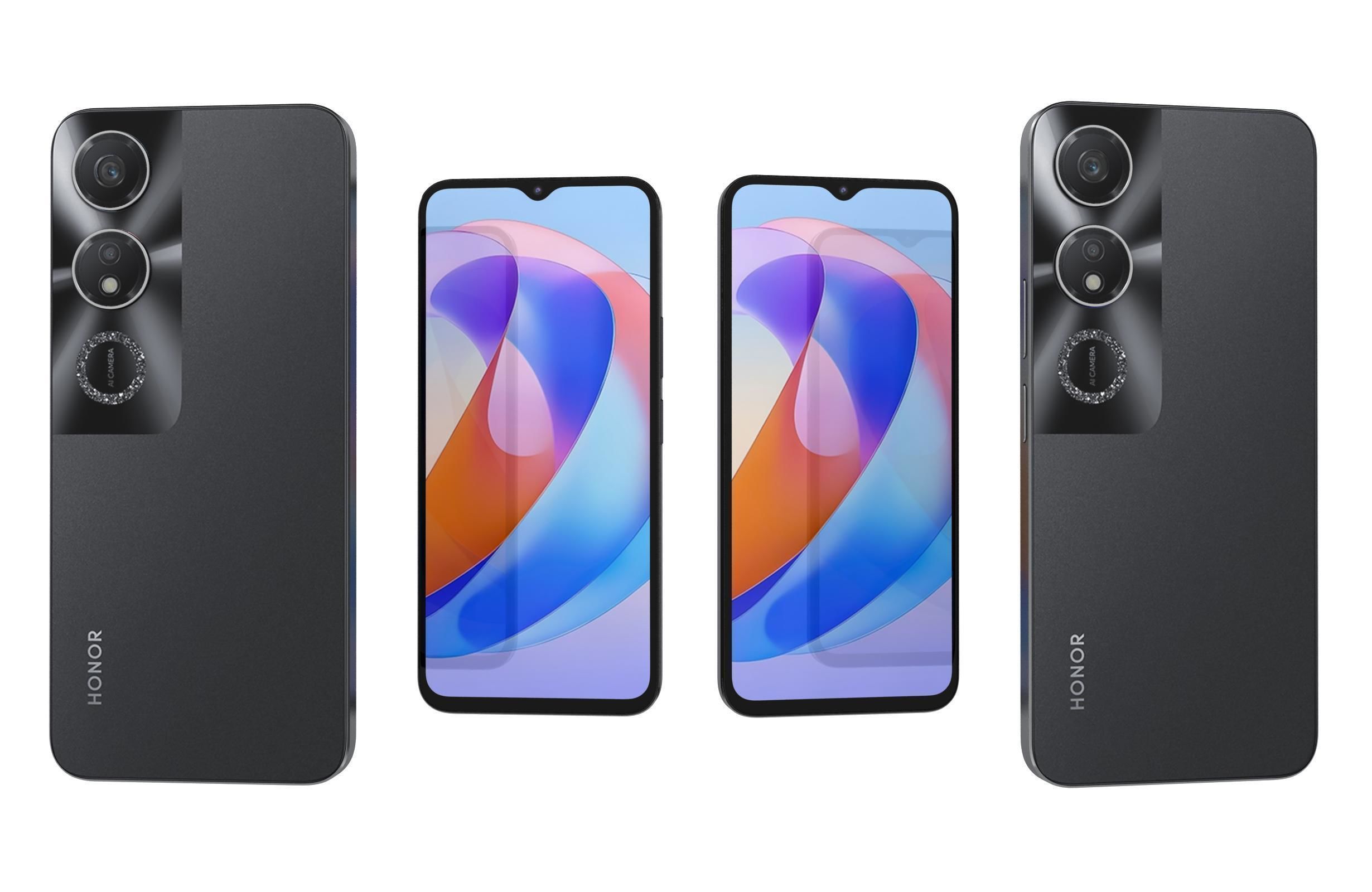 Honor Play 40 Black Low-poly 3D model_3