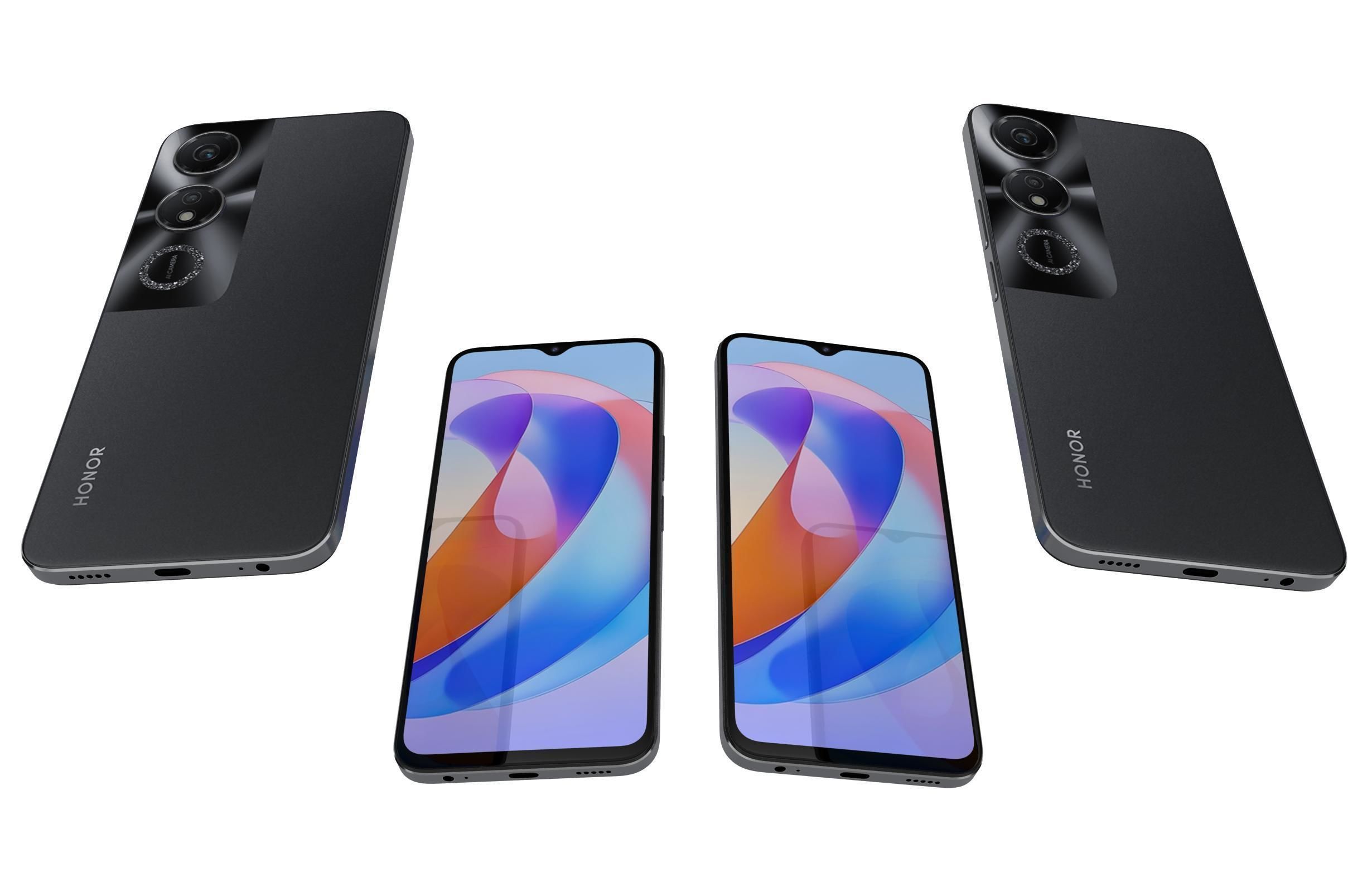 Honor Play 40 Black Low-poly 3D model_5