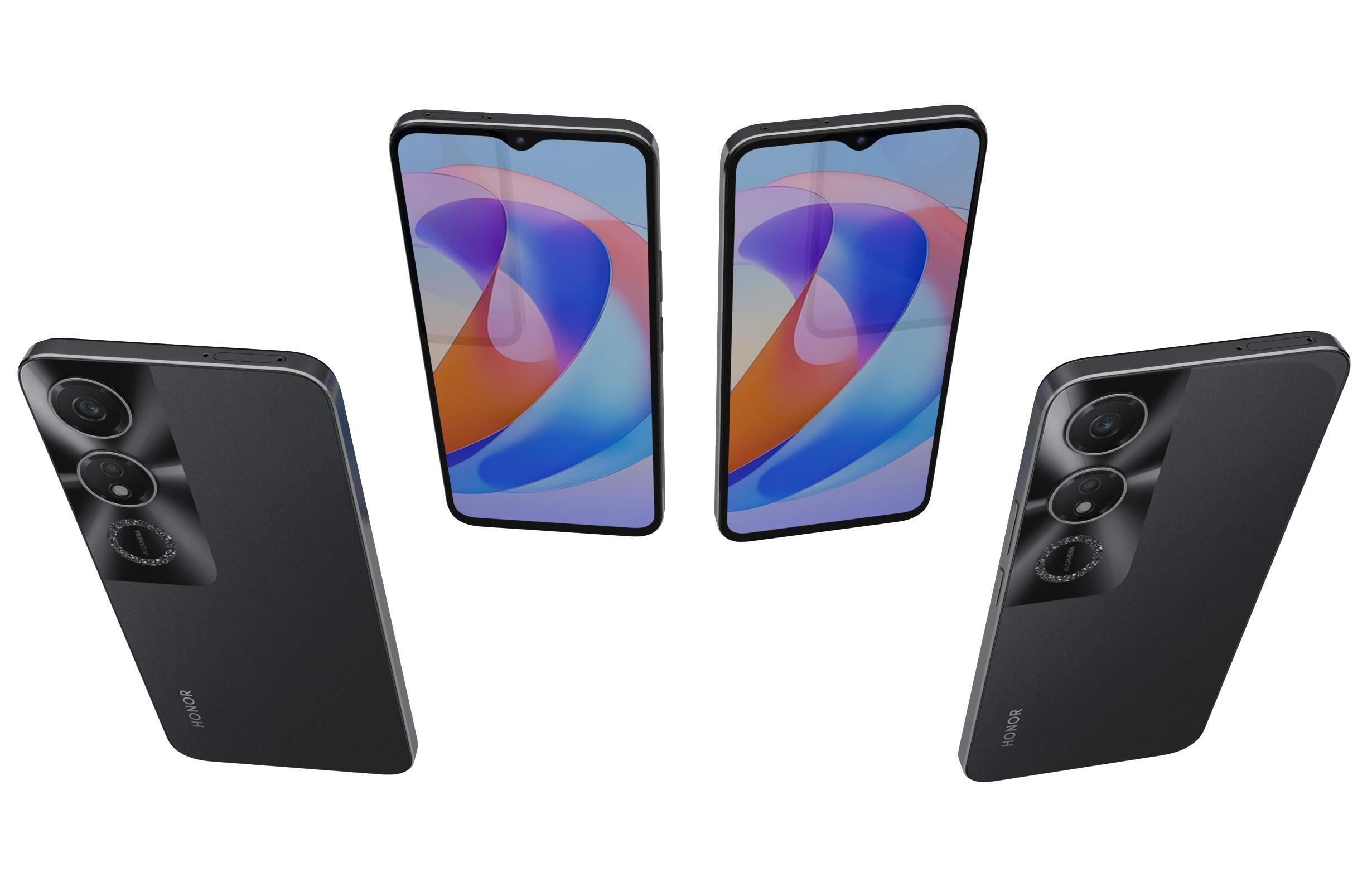 Honor Play 40 Black Low-poly 3D model_4