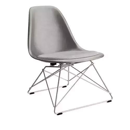 Eames Fiberglass Side Chair LSR Upholstery by Vitra 3D model