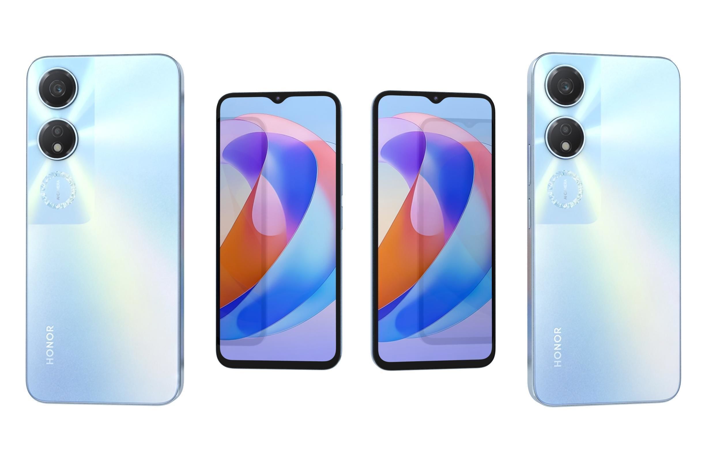 Honor Play 40 Blue Low-poly 3D model_3