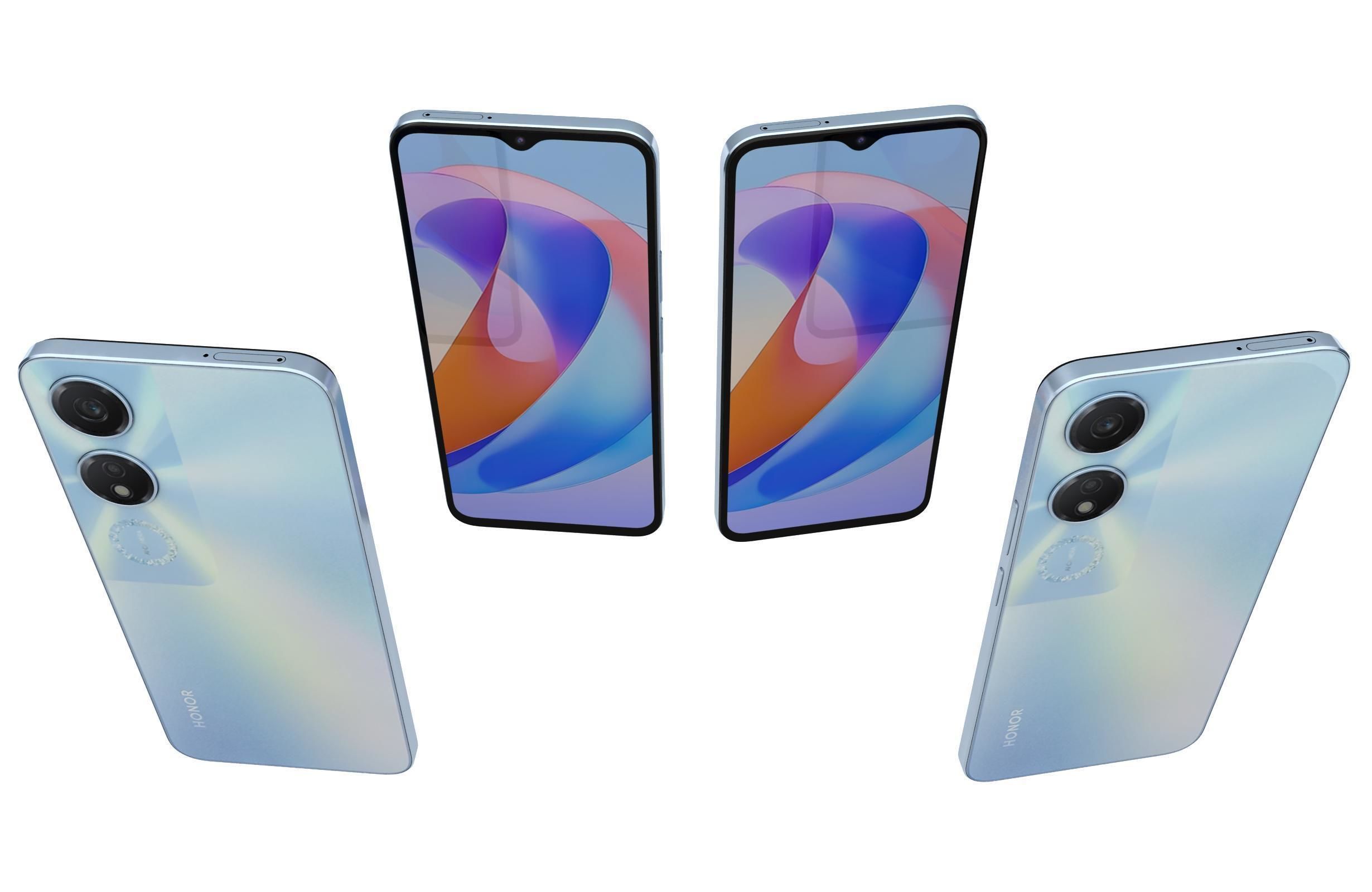 Honor Play 40 Blue Low-poly 3D model_4