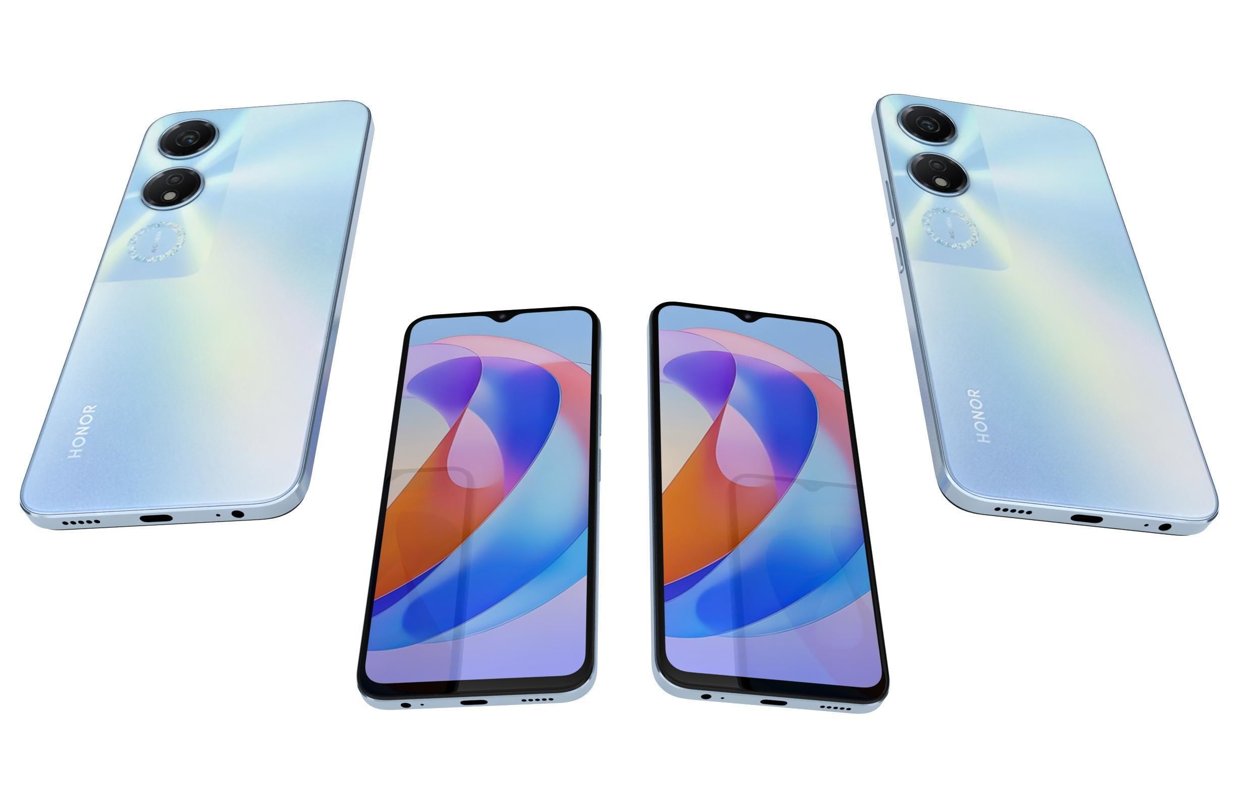 Honor Play 40 Blue Low-poly 3D model_5
