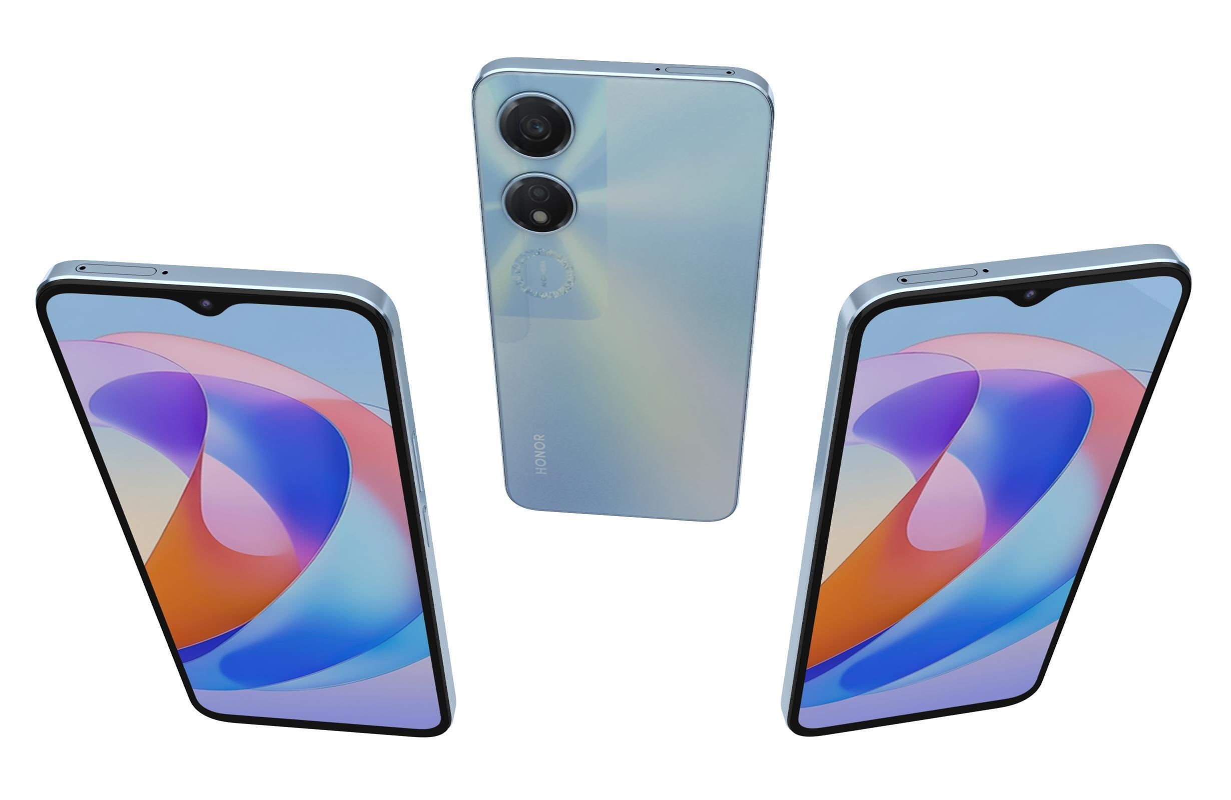 Honor Play 40 Blue Low-poly 3D model_2