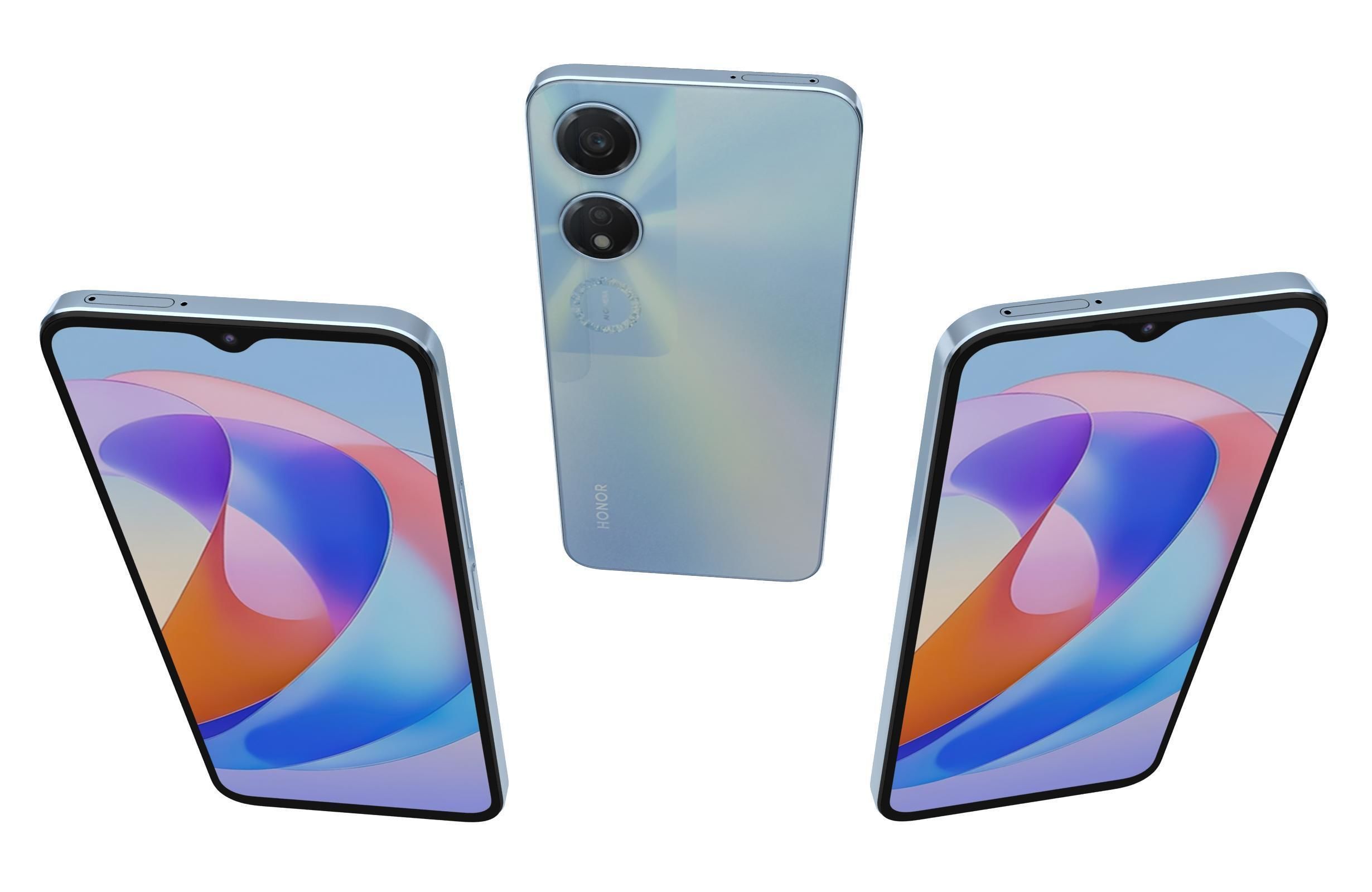 Honor Play 40 Blue Low-poly 3D model_1