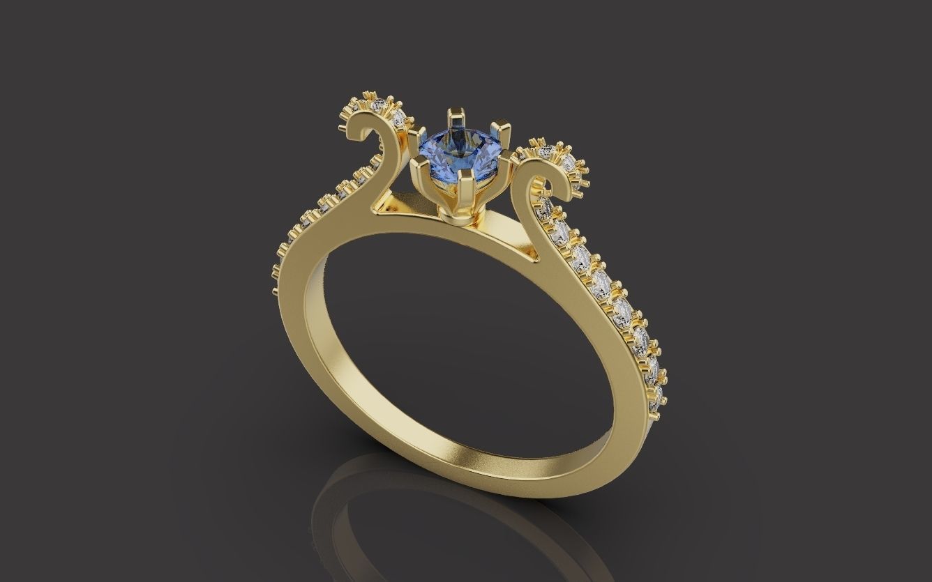 Woman Wedding Ring 0075 3D print model_7
