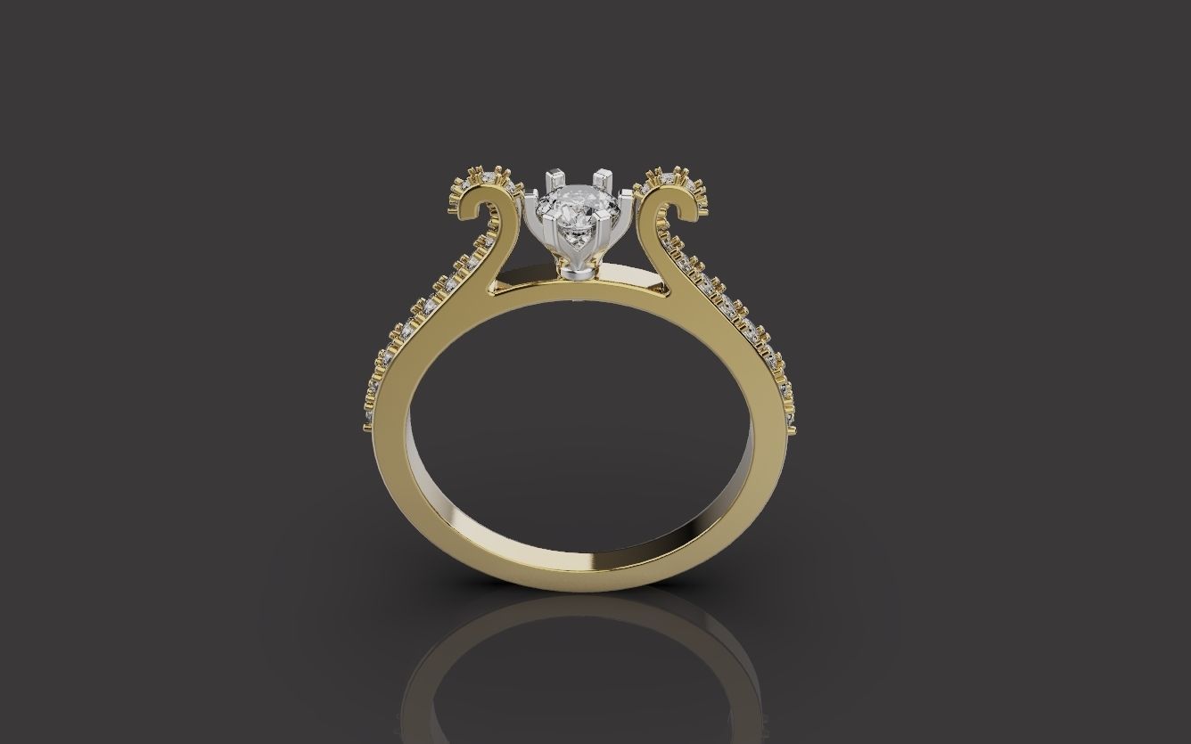 Woman Wedding Ring 0075 3D print model_17