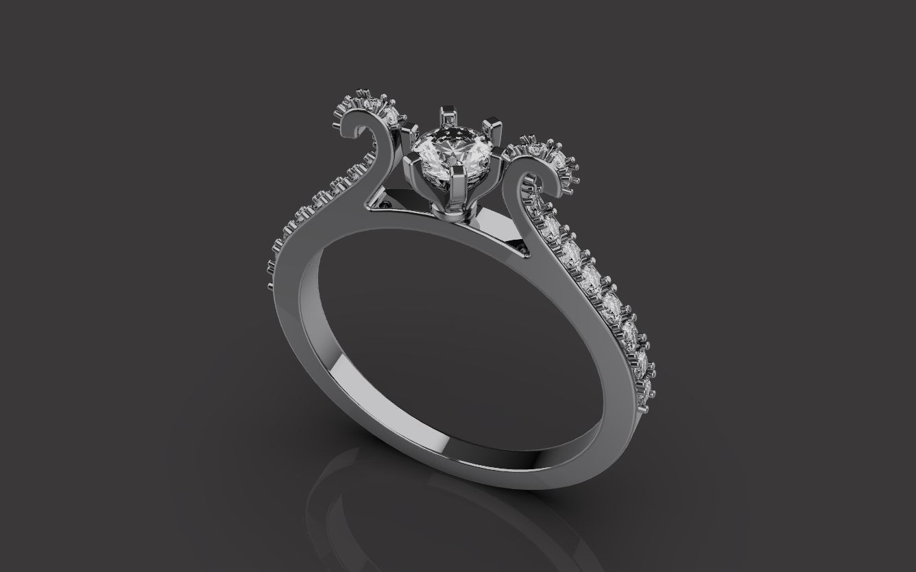 Woman Wedding Ring 0075 3D print model_4