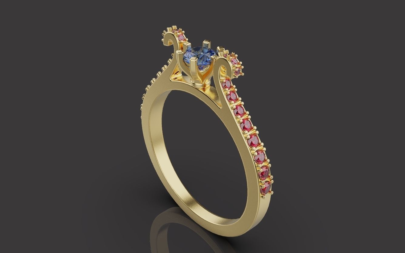 Woman Wedding Ring 0075 3D print model_10