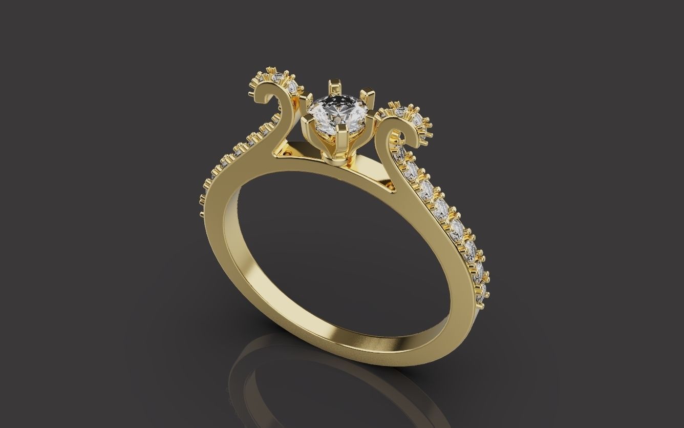Woman Wedding Ring 0075 3D print model_2