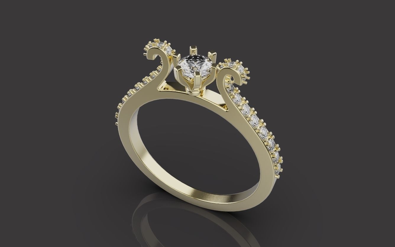 Woman Wedding Ring 0075 3D print model_3