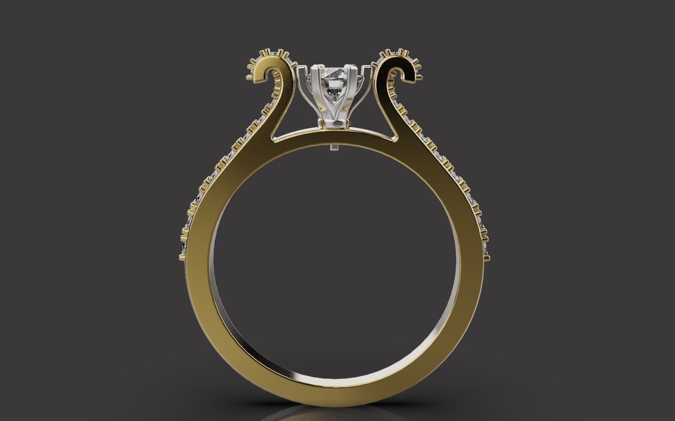 Woman Wedding Ring 0075 3D print model_16