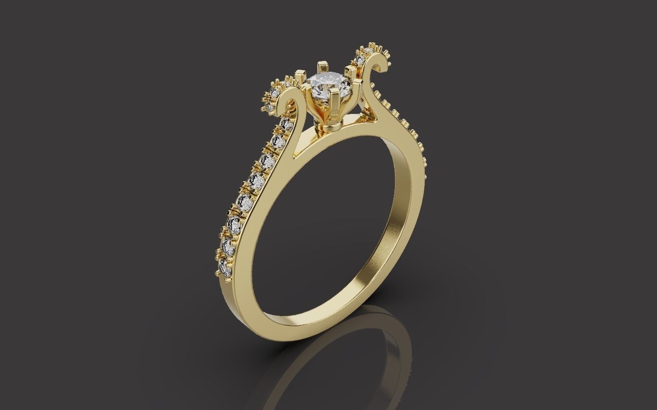 Woman Wedding Ring 0075 3D print model_1