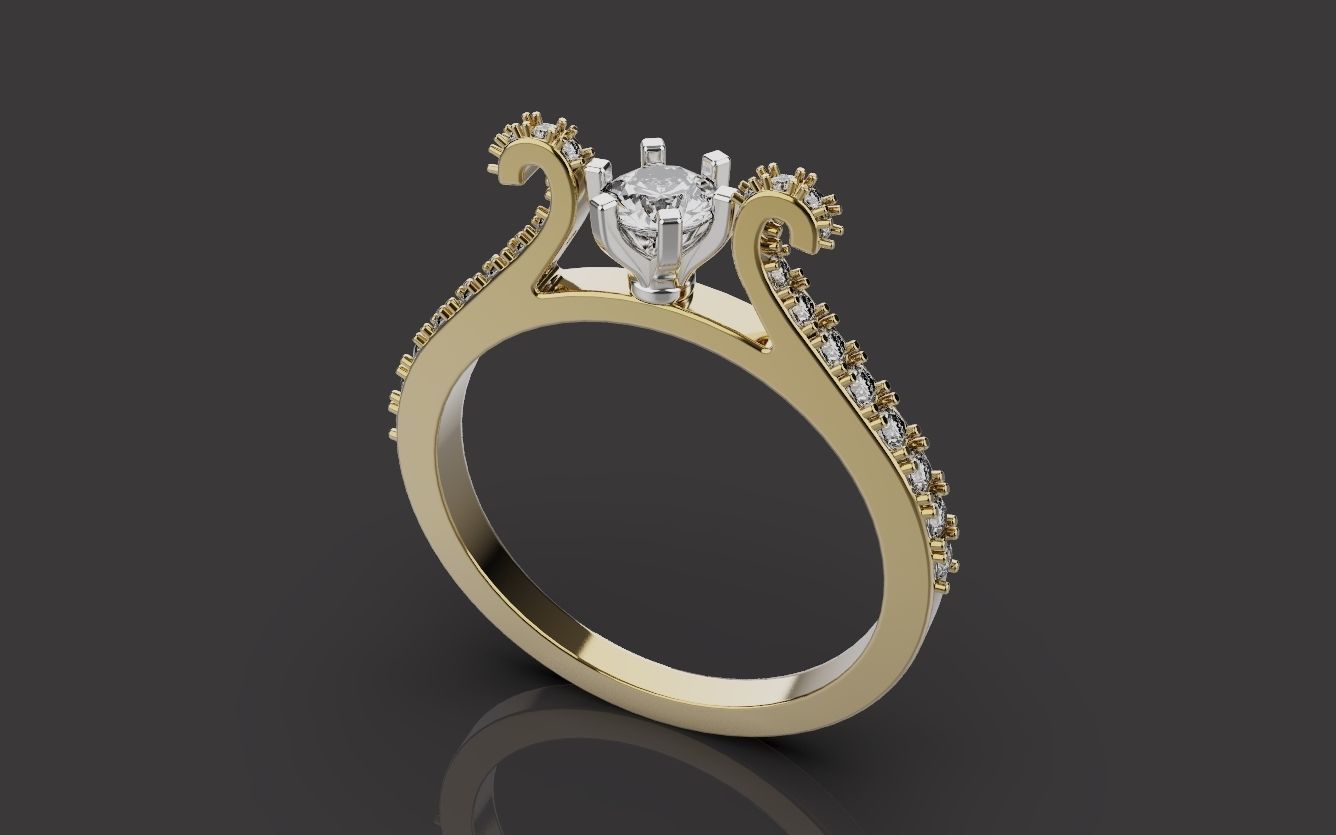 Woman Wedding Ring 0075 3D print model_13