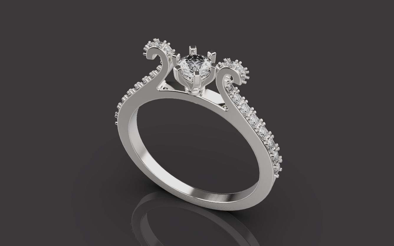 Woman Wedding Ring 0075 3D print model_5