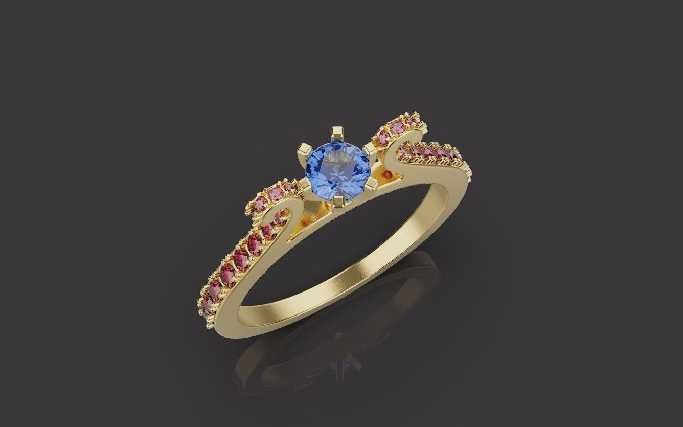 Woman Wedding Ring 0075 3D print model_8