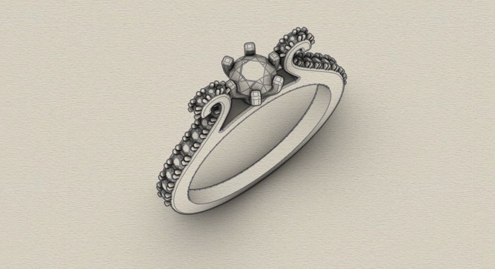 Woman Wedding Ring 0075 3D print model_32